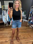 The Millie High-Rise Denim Shorts-Shorts-Vervet-Anna Kaytes Boutique, Women's Fashion Boutique in Grinnell, Iowa