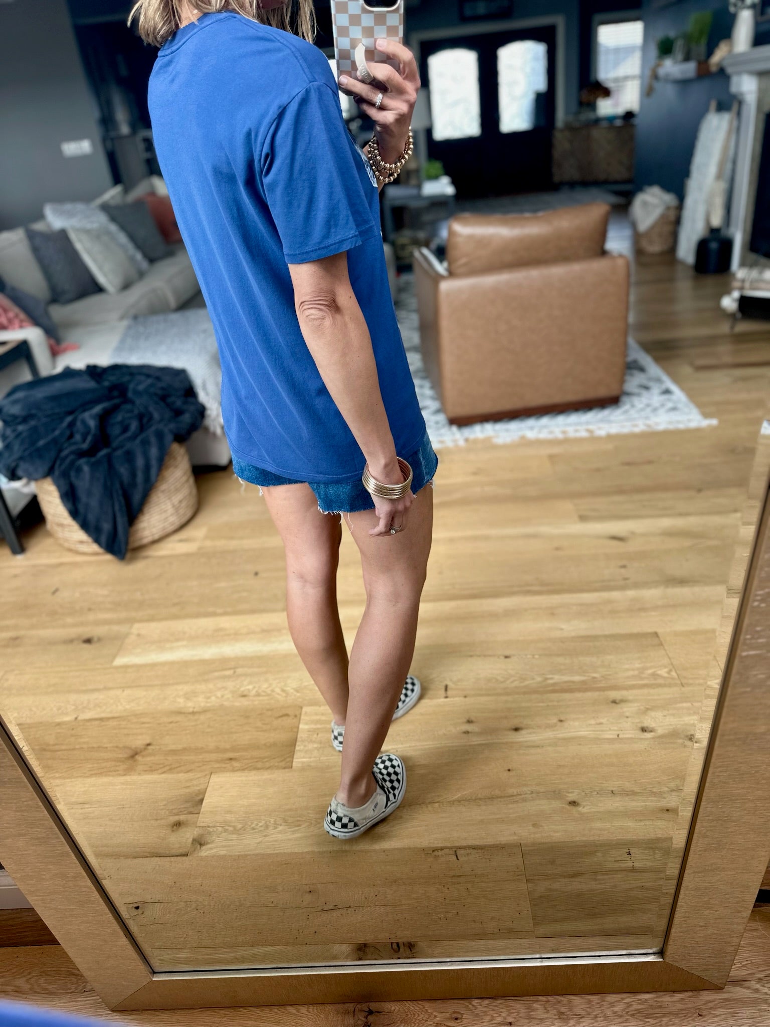 All American Boyfriend Tee - Yacht Blue-top-Z Supply-Anna Kaytes Boutique, Women's Fashion Boutique in Grinnell, Iowa