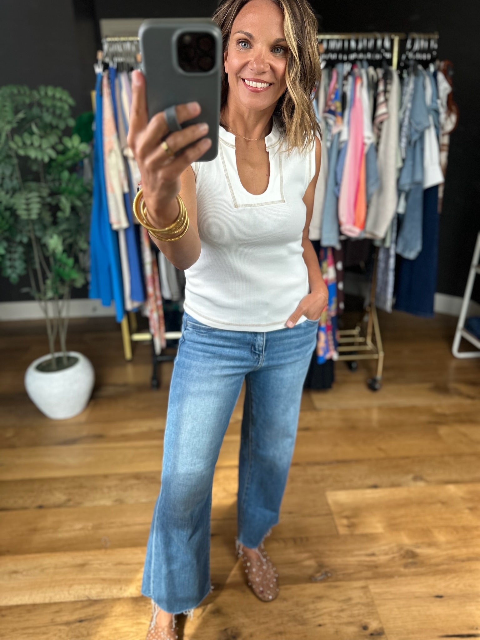 Let It Be Ribbed Tank-Sleeveless-Blu Pepper-Anna Kaytes Boutique, Women's Fashion Boutique in Grinnell, Iowa