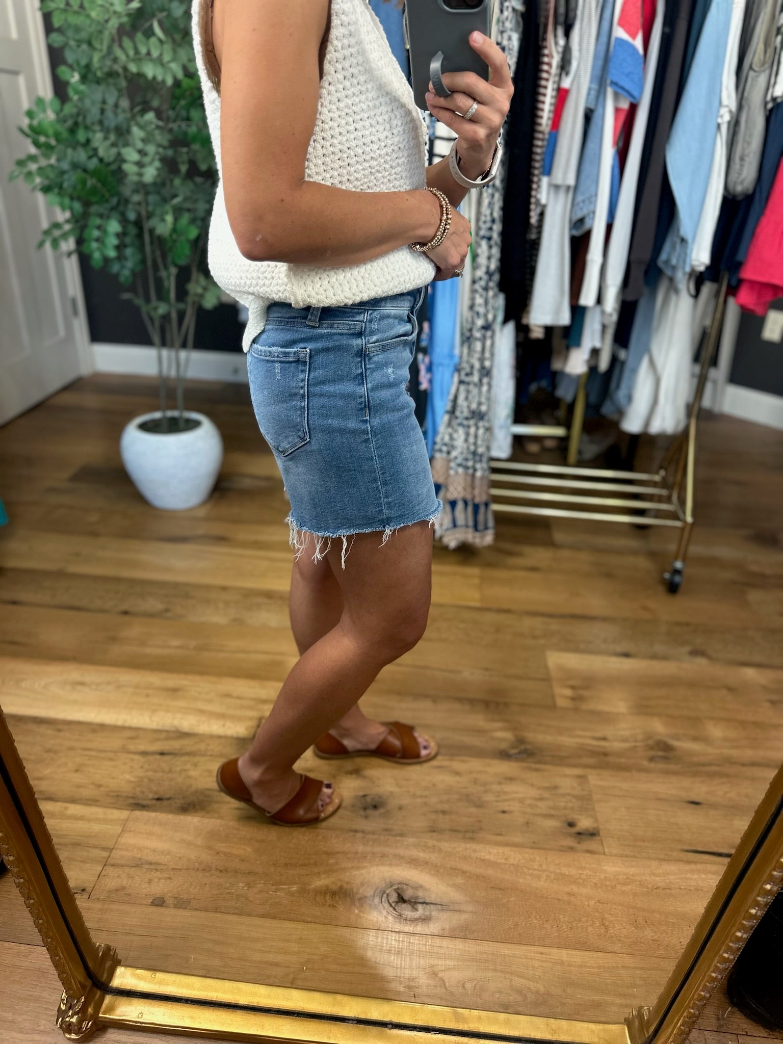 The Hollis High-Rise Denim Shorts-Shorts-Vervet-Anna Kaytes Boutique, Women's Fashion Boutique in Grinnell, Iowa