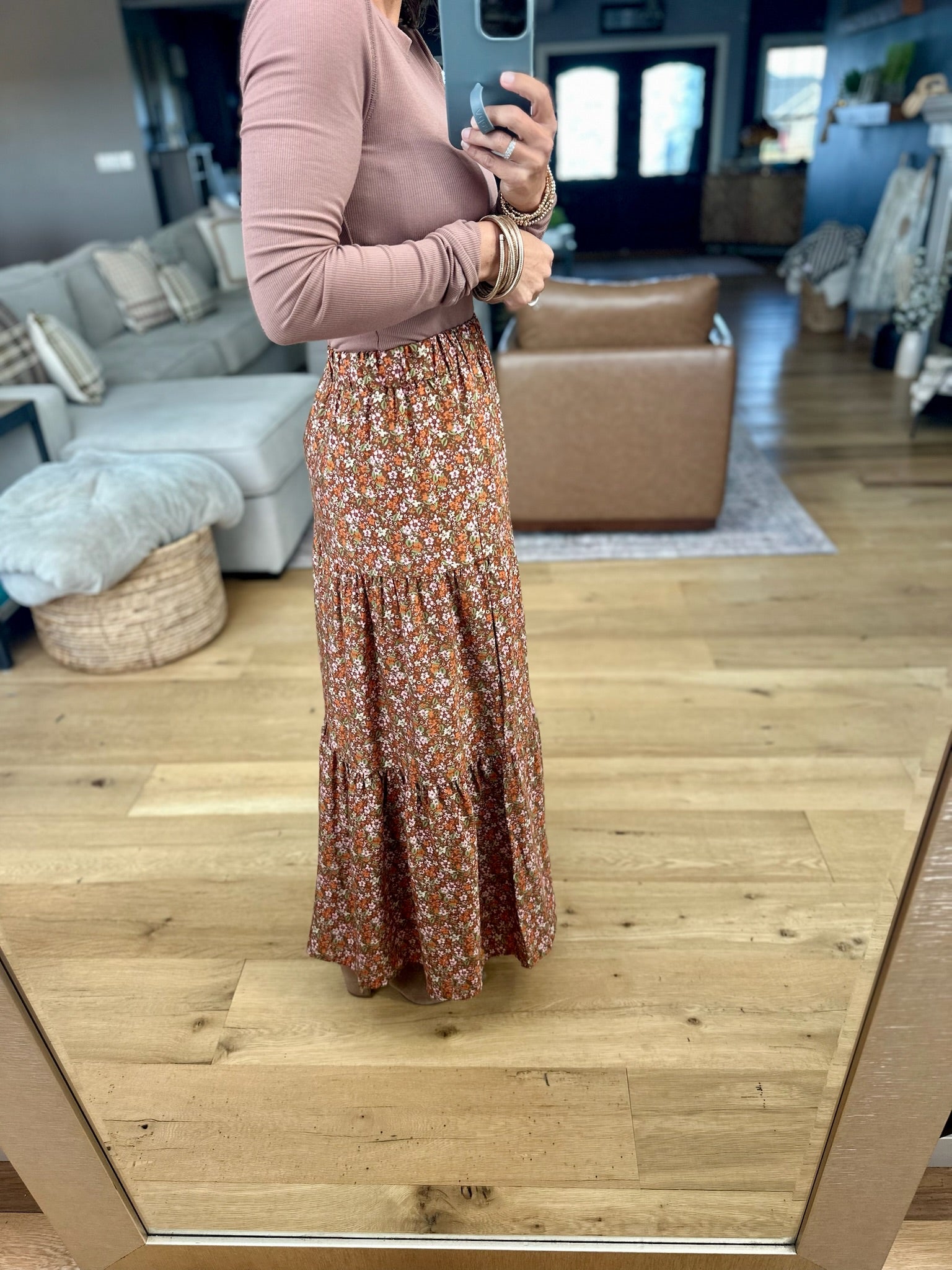 The Right Thing Tiered Floral Maxi Skirt-Dresses-Les Amis-Anna Kaytes Boutique, Women's Fashion Boutique in Grinnell, Iowa