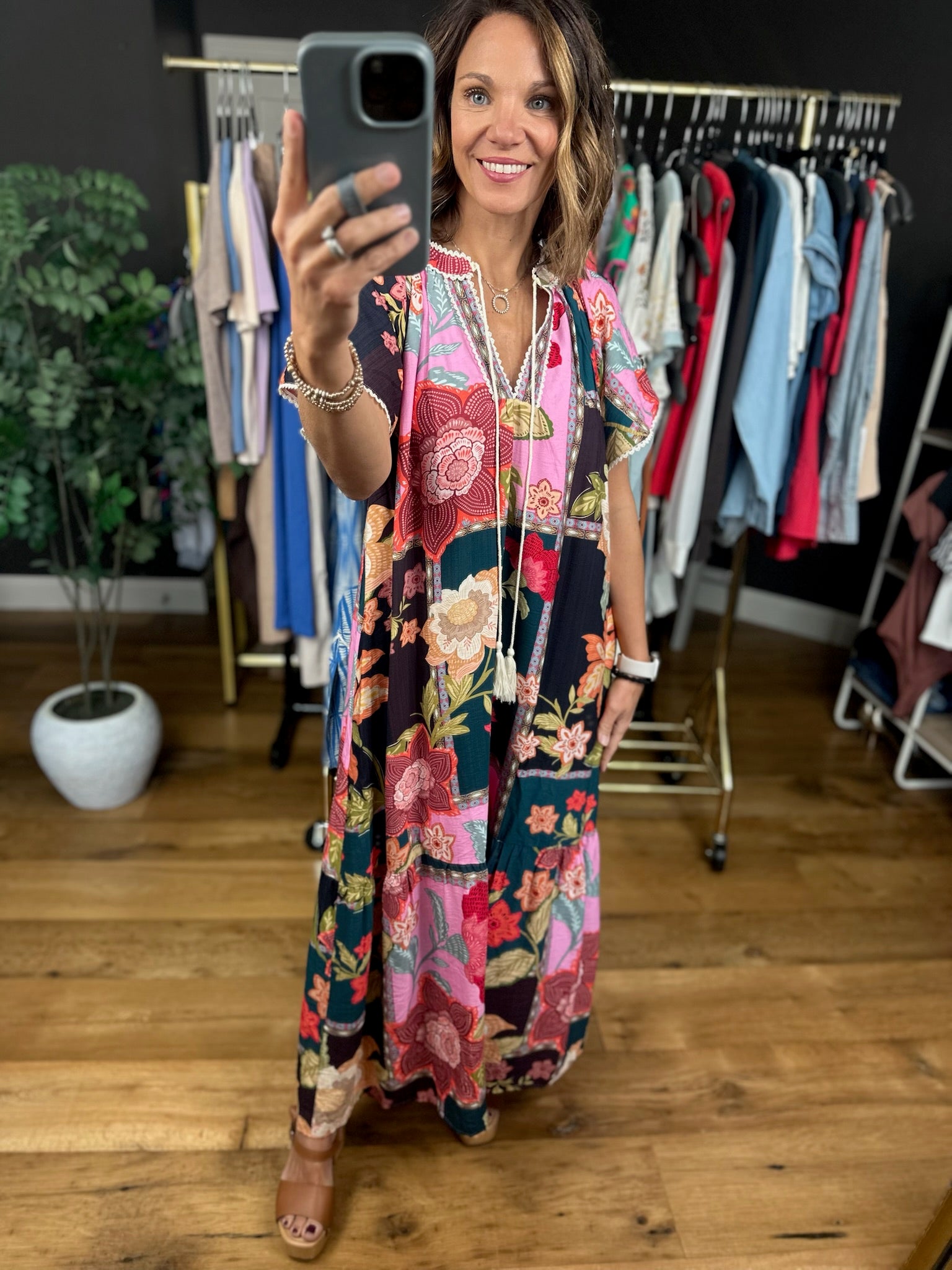 Blessed Bliss Floral Maxi Dress-Dresses-Umgee-Anna Kaytes Boutique, Women's Fashion Boutique in Grinnell, Iowa