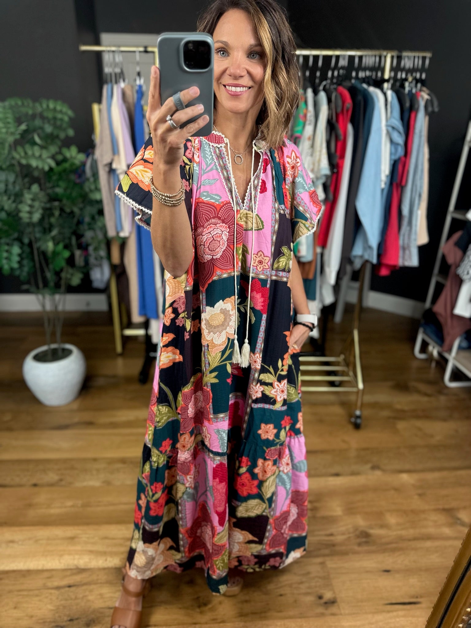 Blessed Bliss Floral Maxi Dress-Dresses-Umgee-Anna Kaytes Boutique, Women's Fashion Boutique in Grinnell, Iowa