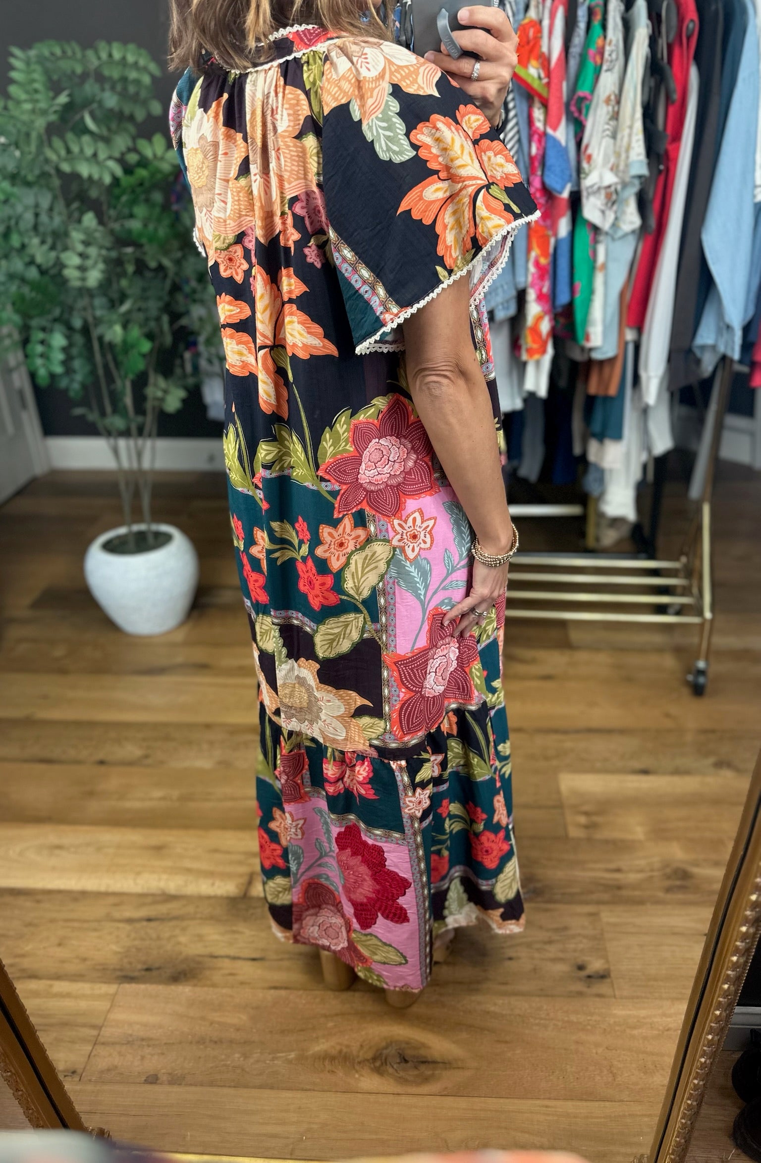 Blessed Bliss Floral Maxi Dress-Dresses-Umgee-Anna Kaytes Boutique, Women's Fashion Boutique in Grinnell, Iowa