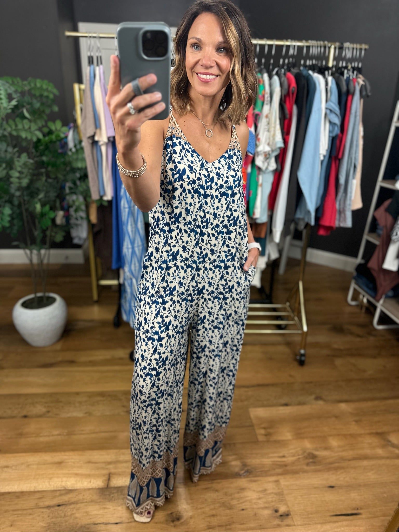 Haven't Met You Yet Patterned Jumpsuit-Jumpsuits-ee:some-Anna Kaytes Boutique, Women's Fashion Boutique in Grinnell, Iowa