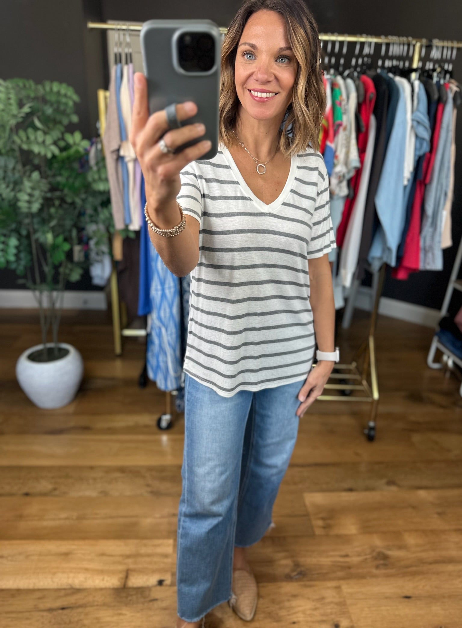 Remember The Time V-Neck Tee-Short Sleeves-Be Cool-Anna Kaytes Boutique, Women's Fashion Boutique in Grinnell, Iowa