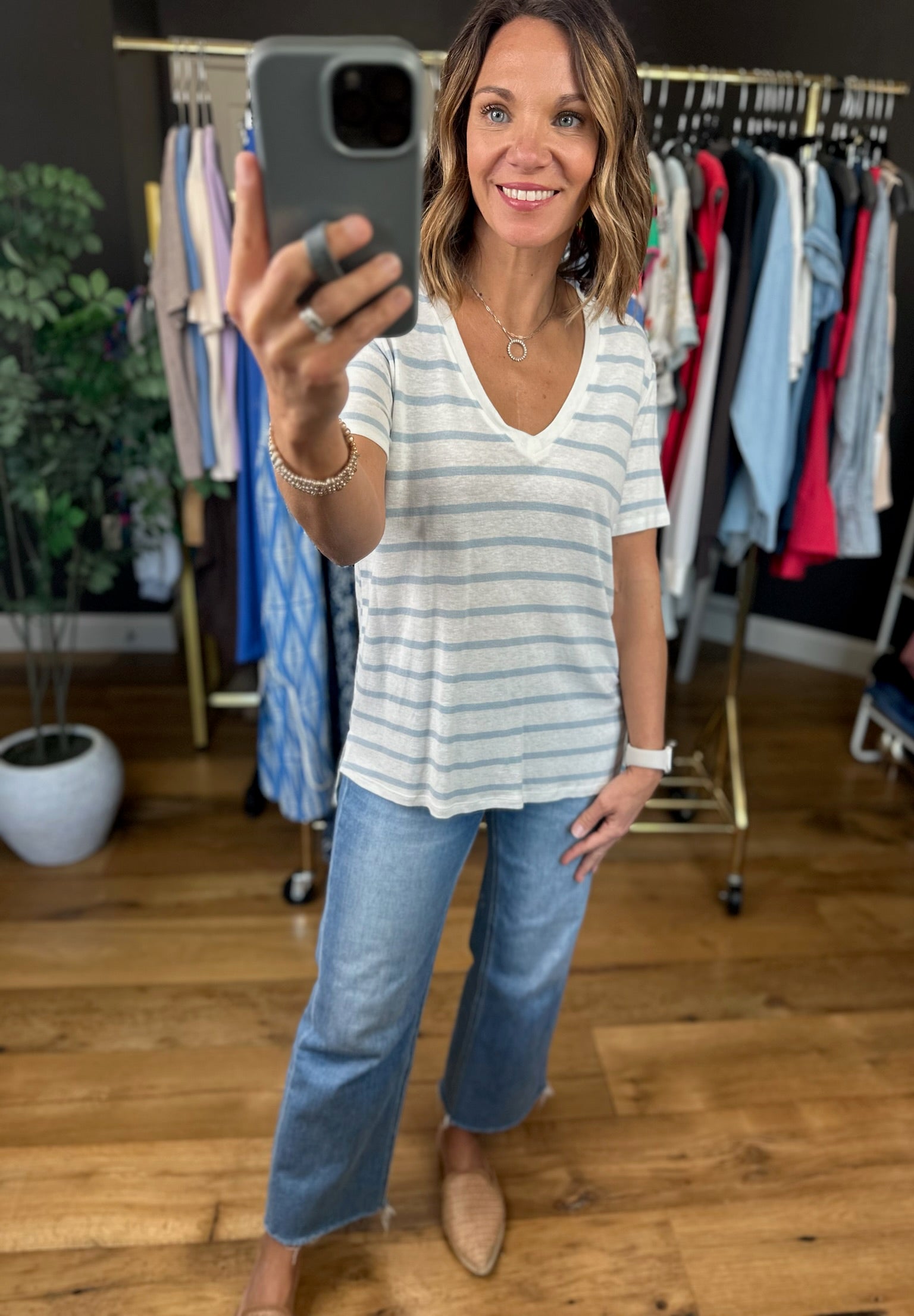 Remember The Time V-Neck Tee-Short Sleeves-Be Cool-Anna Kaytes Boutique, Women's Fashion Boutique in Grinnell, Iowa