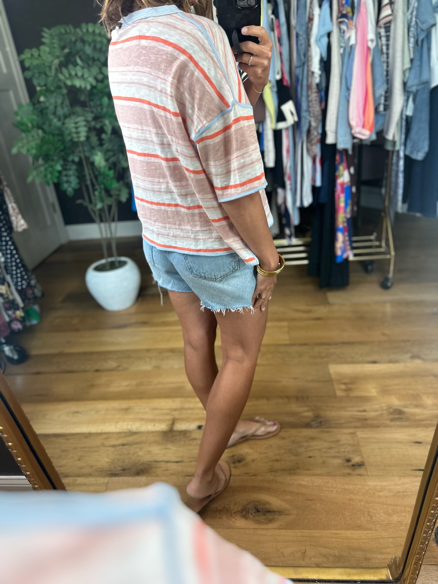 Keep You Humble Striped Top-Short Sleeves-ee:some-Anna Kaytes Boutique, Women's Fashion Boutique in Grinnell, Iowa