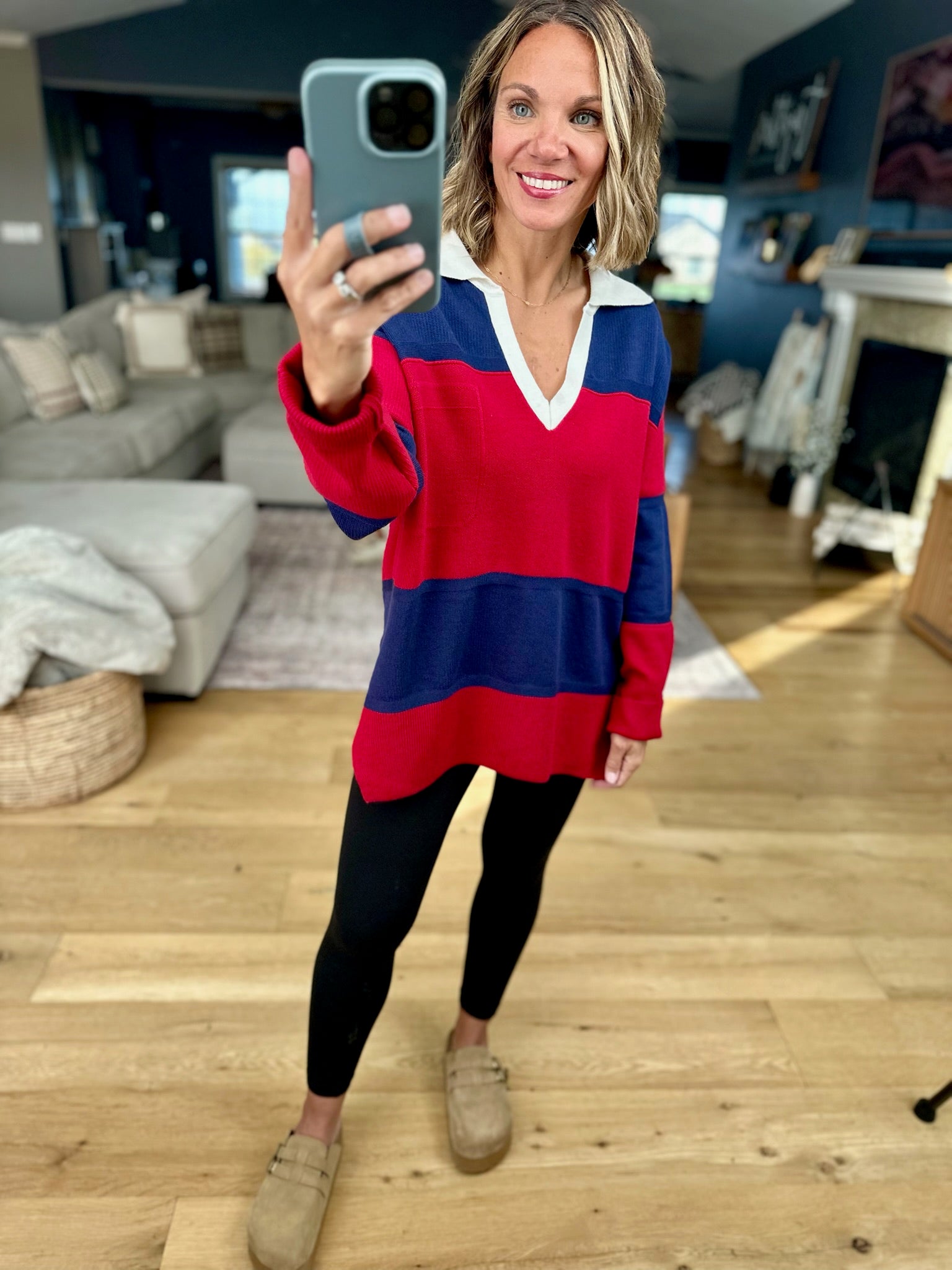 Talk To Me V-Neck Collared Knit-sweater-By Together-Anna Kaytes Boutique, Women's Fashion Boutique in Grinnell, Iowa