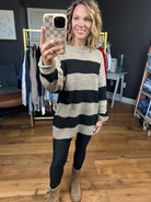 Never Wrong Striped Sweater - Mocha-Be Cool-Anna Kaytes Boutique, Women's Fashion Boutique in Grinnell, Iowa