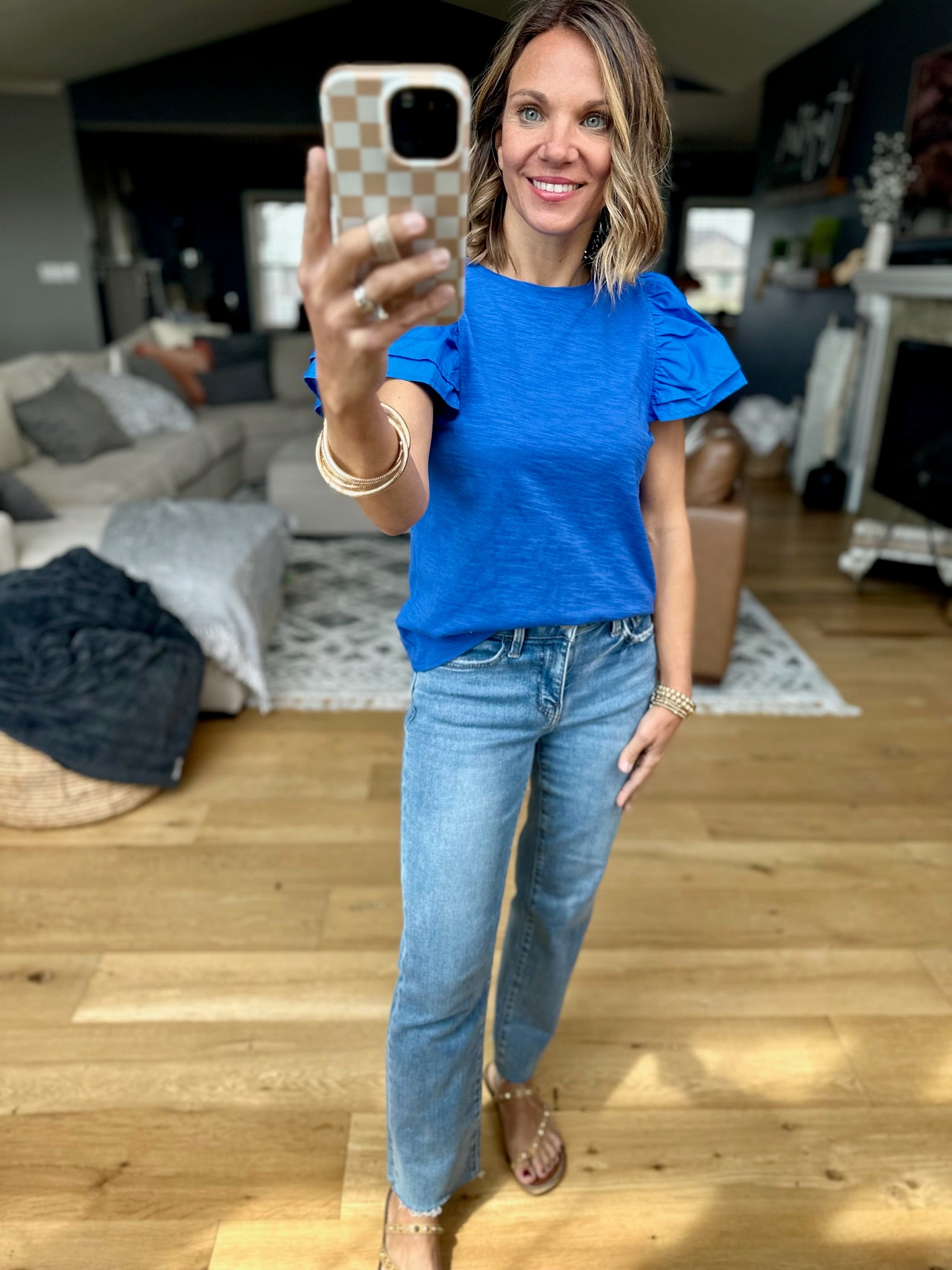 Right Back Here Flutter-Sleeve Top - Multiple Options-THML-Anna Kaytes Boutique, Women's Fashion Boutique in Grinnell, Iowa