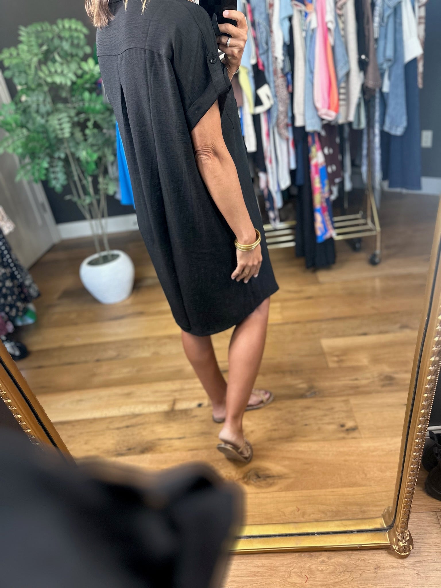 No Issues Button-Down Pocket Dress-Dresses-She & Sky-Anna Kaytes Boutique, Women's Fashion Boutique in Grinnell, Iowa