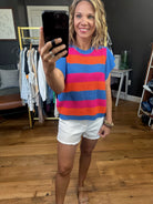 Greater Days Striped Knit Top - Cobalt Combo-Short Sleeves-THML-Anna Kaytes Boutique, Women's Fashion Boutique in Grinnell, Iowa