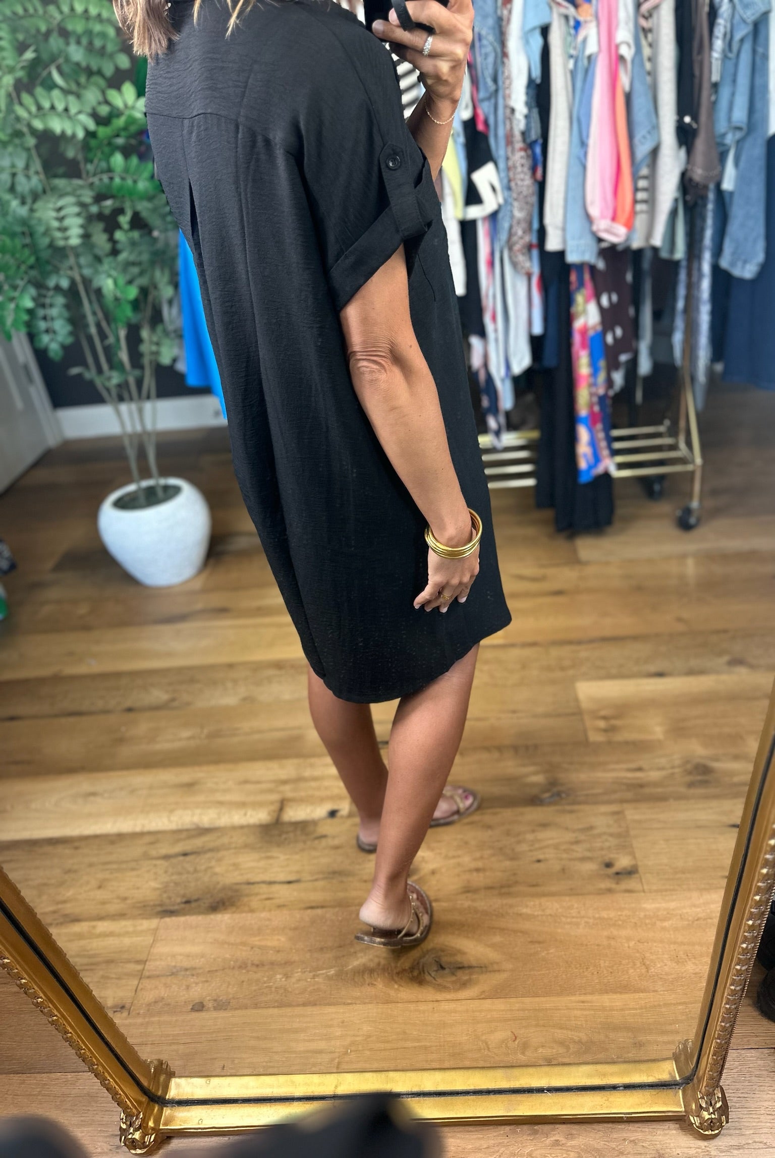 No Issues Button-Down Pocket Dress-Dresses-She & Sky-Anna Kaytes Boutique, Women's Fashion Boutique in Grinnell, Iowa