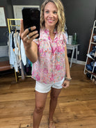 Certainly For the Best Patterned Top - Lilac Multi-Short Sleeves-Fate-Anna Kaytes Boutique, Women's Fashion Boutique in Grinnell, Iowa