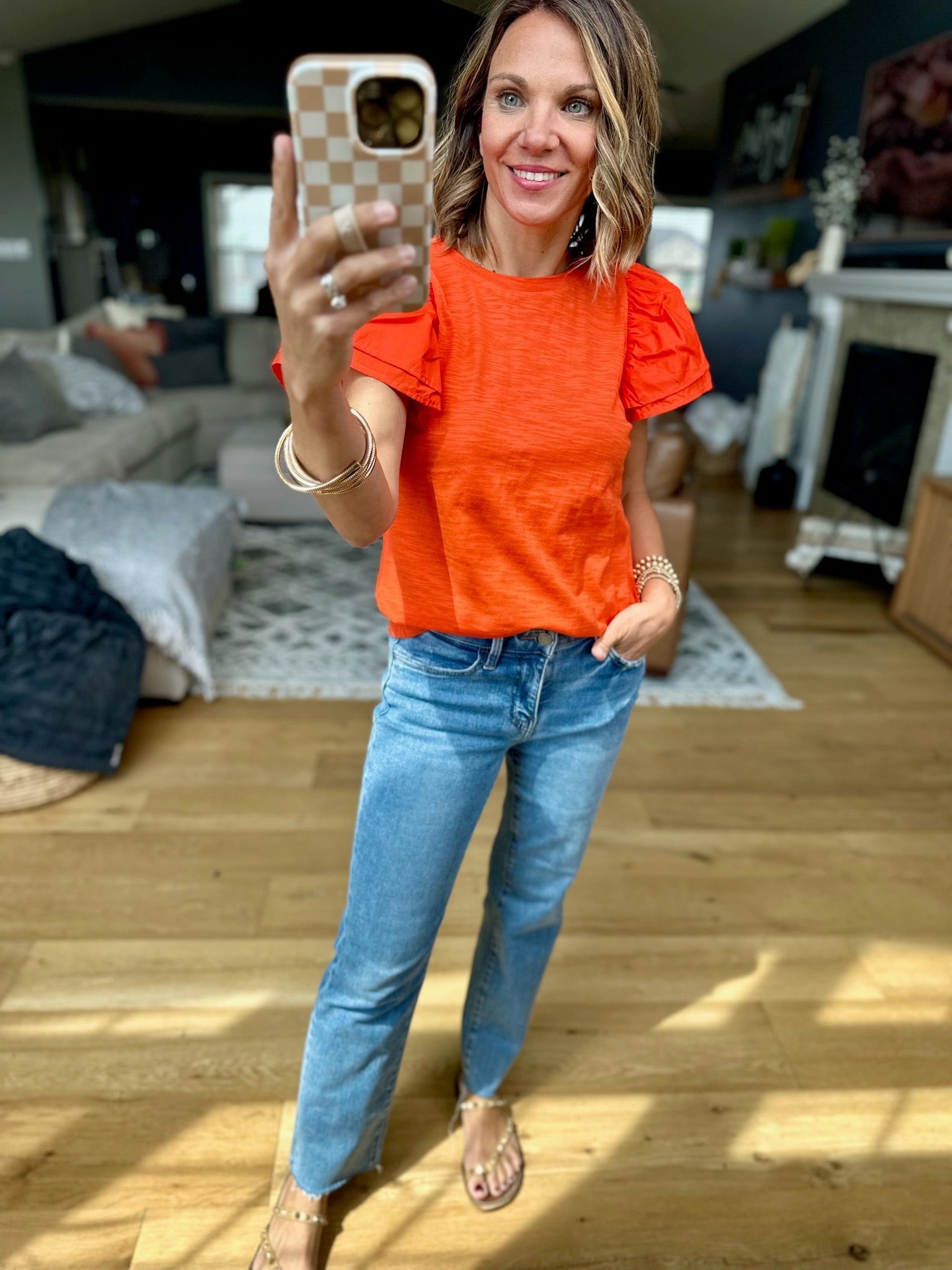 Right Back Here Flutter-Sleeve Top - Multiple Options-THML-Anna Kaytes Boutique, Women's Fashion Boutique in Grinnell, Iowa