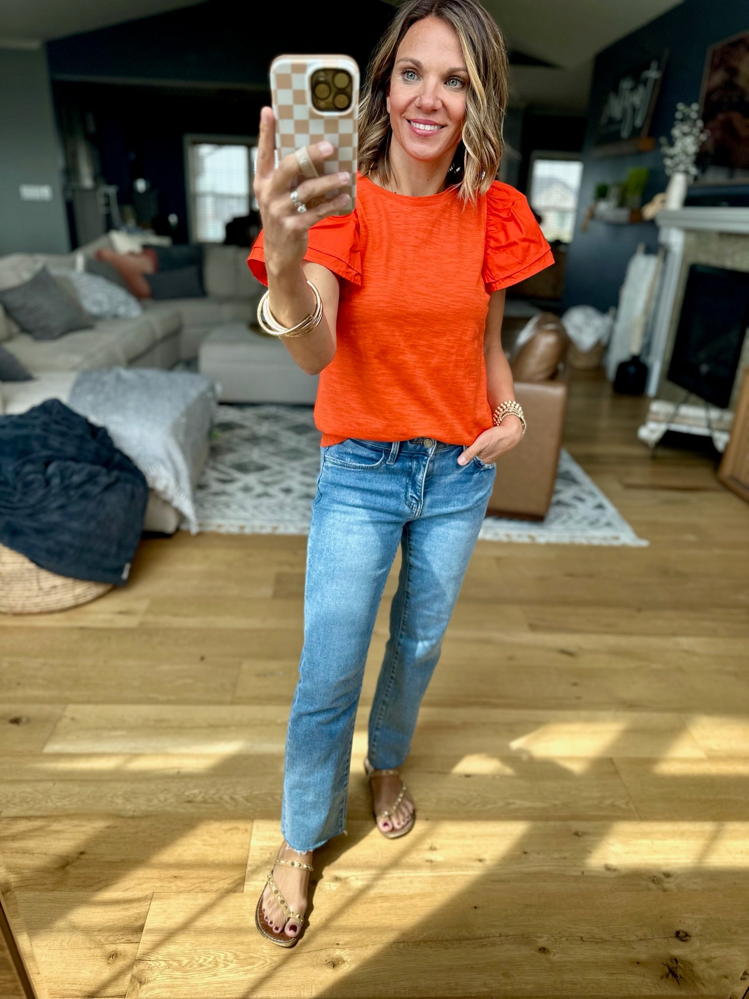 Right Back Here Flutter-Sleeve Top - Multiple Options-THML-Anna Kaytes Boutique, Women's Fashion Boutique in Grinnell, Iowa