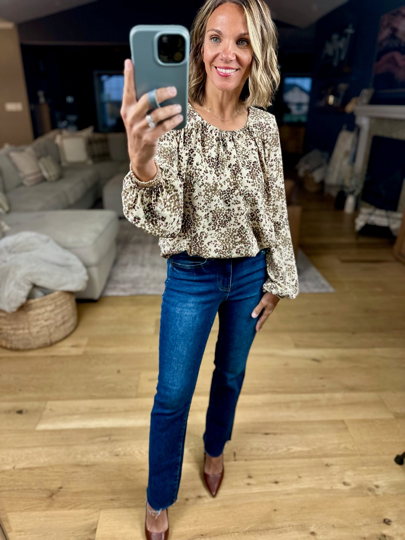 Until The End Floral Flowy Top-Les Amis-Anna Kaytes Boutique, Women's Fashion Boutique in Grinnell, Iowa