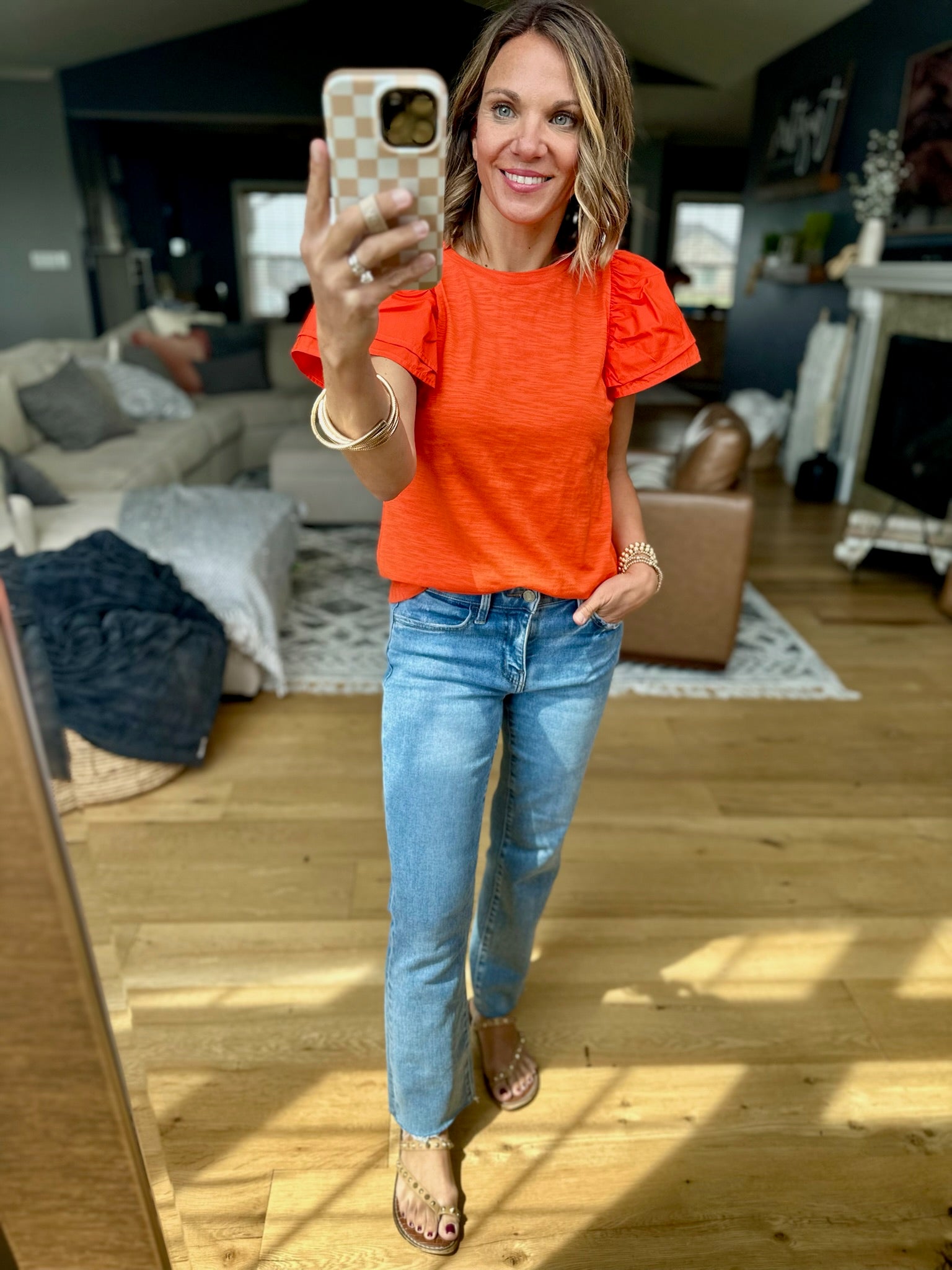 Right Back Here Flutter-Sleeve Top - Multiple Options-THML-Anna Kaytes Boutique, Women's Fashion Boutique in Grinnell, Iowa