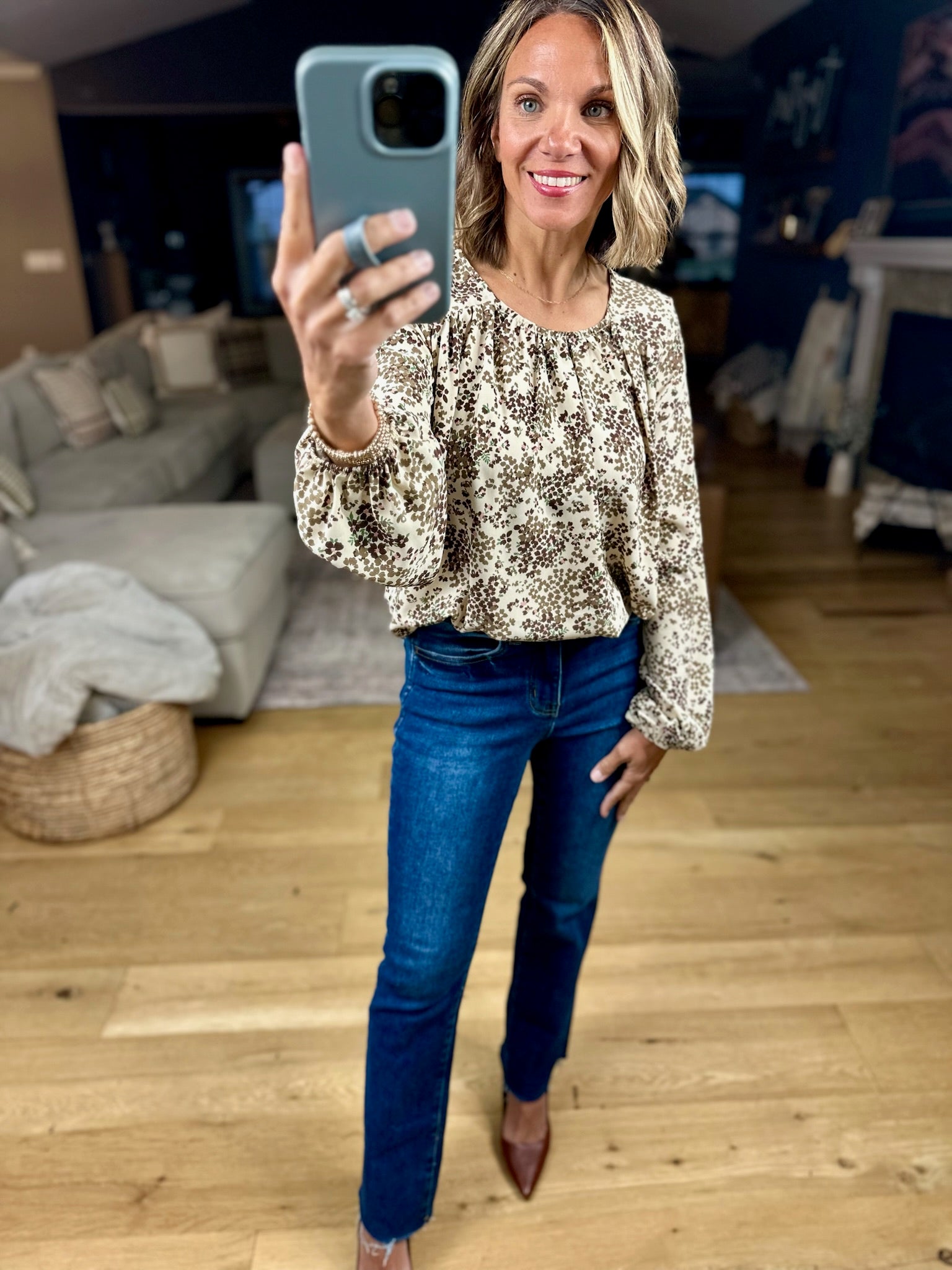 Until The End Floral Flowy Top-Les Amis-Anna Kaytes Boutique, Women's Fashion Boutique in Grinnell, Iowa