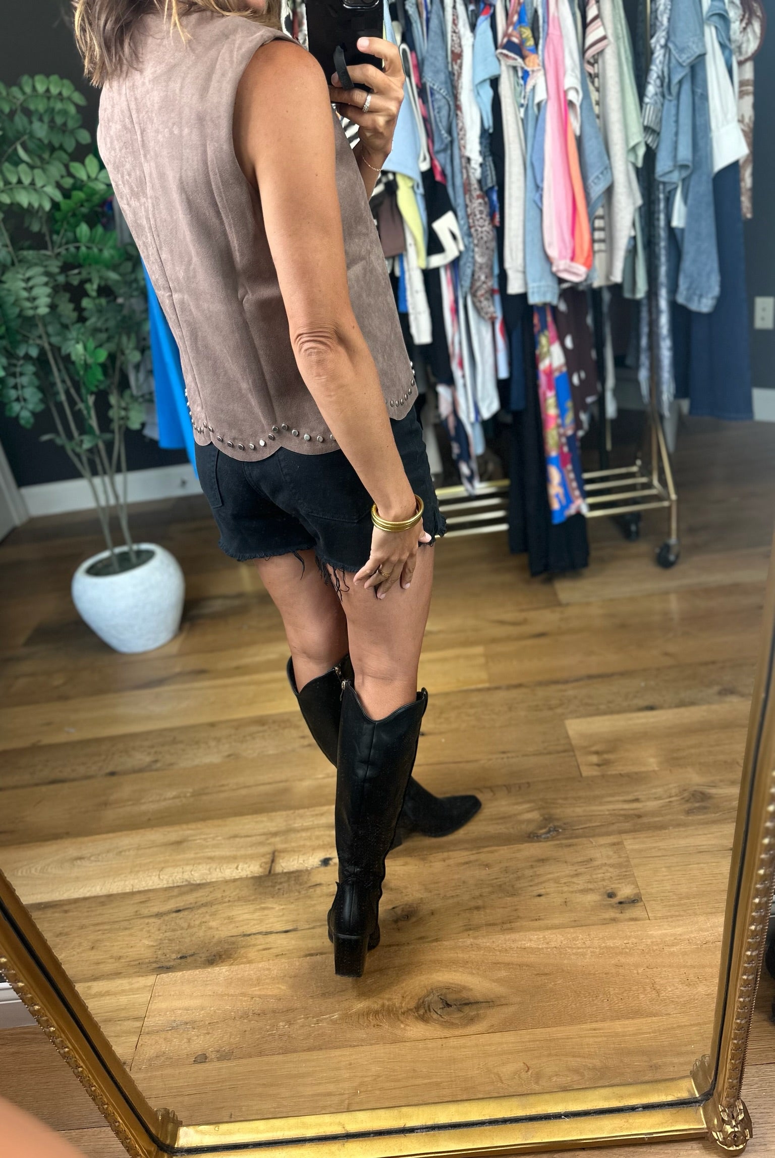 Just Getting Started Studded Top-Sleeveless-She & Sky-Anna Kaytes Boutique, Women's Fashion Boutique in Grinnell, Iowa