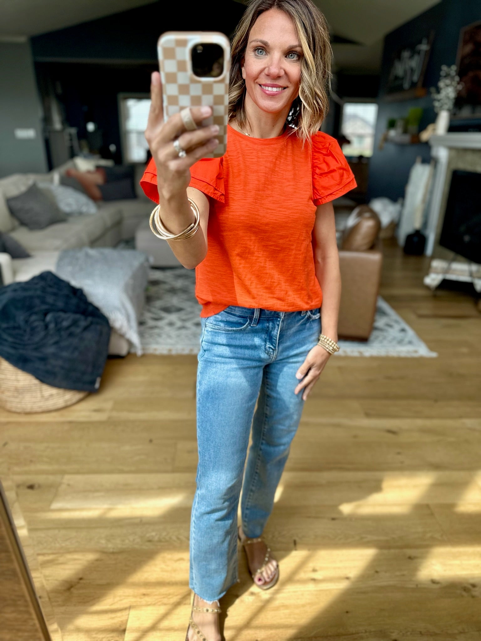 Right Back Here Flutter-Sleeve Top - Multiple Options-THML-Anna Kaytes Boutique, Women's Fashion Boutique in Grinnell, Iowa