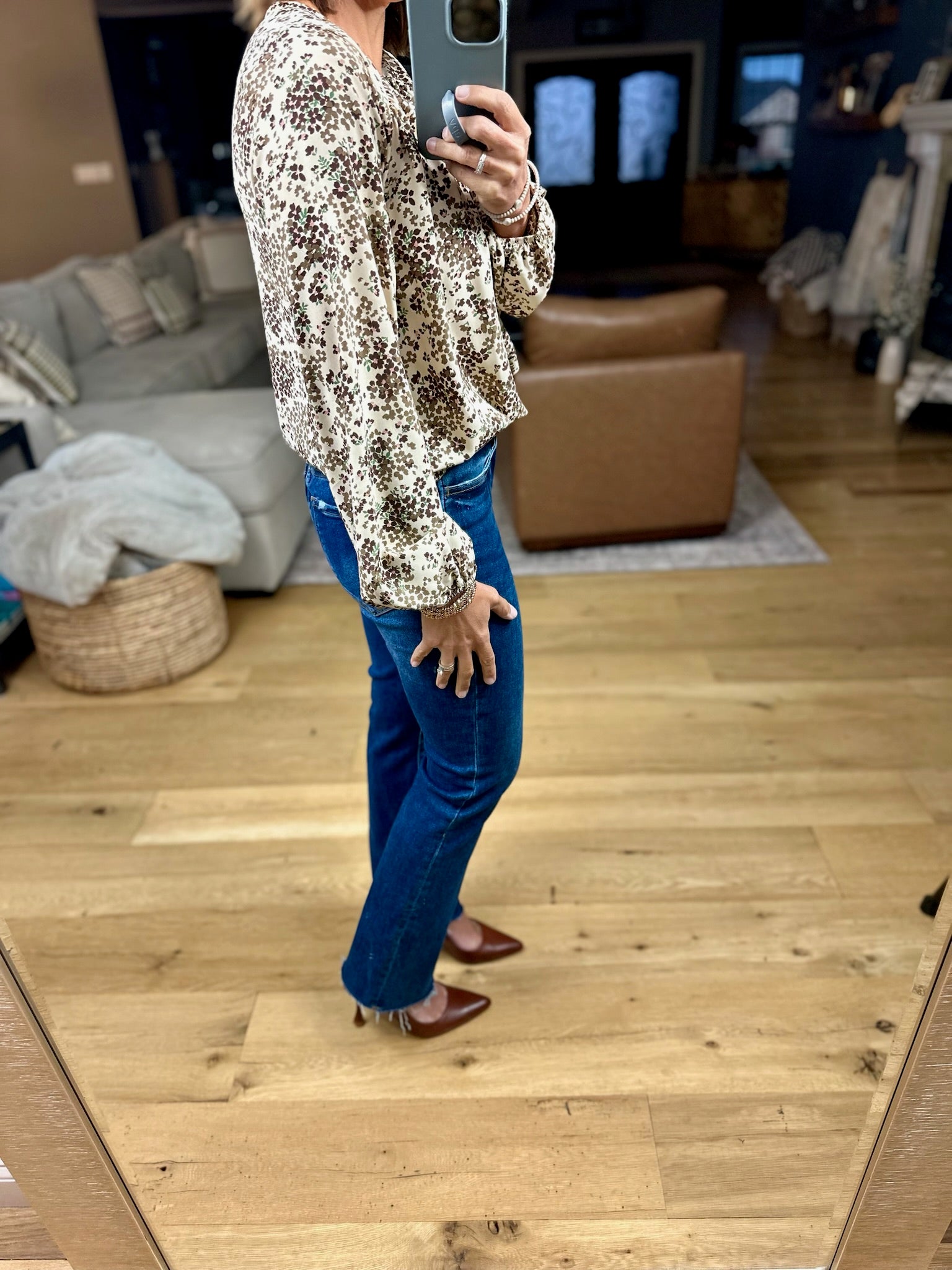 Until The End Floral Flowy Top-Les Amis-Anna Kaytes Boutique, Women's Fashion Boutique in Grinnell, Iowa