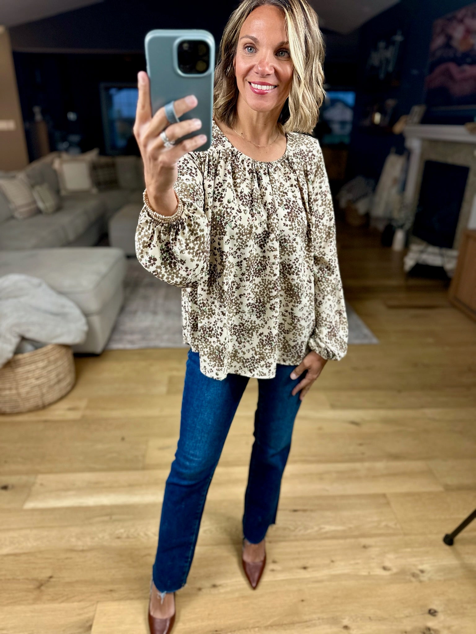 Until The End Floral Flowy Top-Les Amis-Anna Kaytes Boutique, Women's Fashion Boutique in Grinnell, Iowa