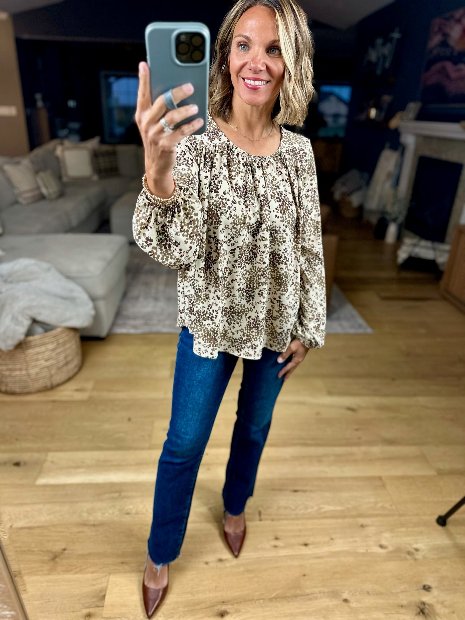 Until The End Floral Flowy Top-Les Amis-Anna Kaytes Boutique, Women's Fashion Boutique in Grinnell, Iowa