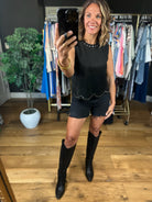 Just Getting Started Studded Top-Sleeveless-She & Sky-Anna Kaytes Boutique, Women's Fashion Boutique in Grinnell, Iowa