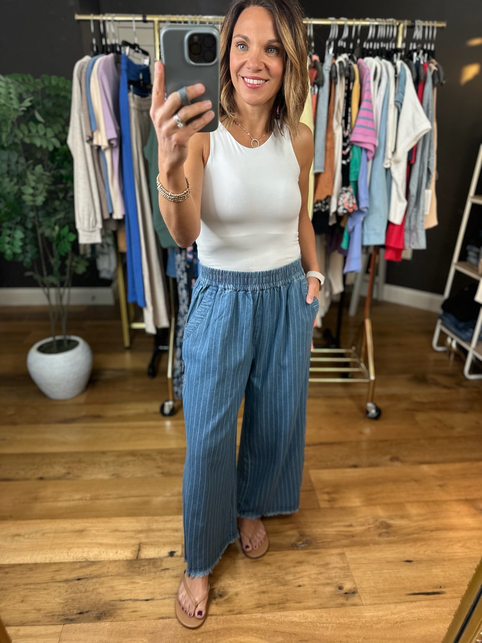 Make The Best Of It Striped Pant-Pants-Umgee-Anna Kaytes Boutique, Women's Fashion Boutique in Grinnell, Iowa