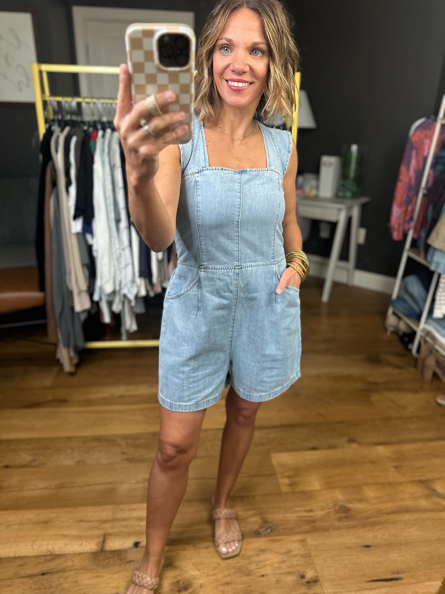 Just Having Fun Denim Romper-Wishlist-Anna Kaytes Boutique, Women's Fashion Boutique in Grinnell, Iowa