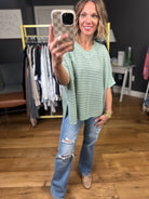 The Right Time Striped Dolman Top - Sage-Wishlist-Anna Kaytes Boutique, Women's Fashion Boutique in Grinnell, Iowa