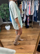 Showed Up In Boots Graphic Tee-Short Sleeves-Easel-Anna Kaytes Boutique, Women's Fashion Boutique in Grinnell, Iowa