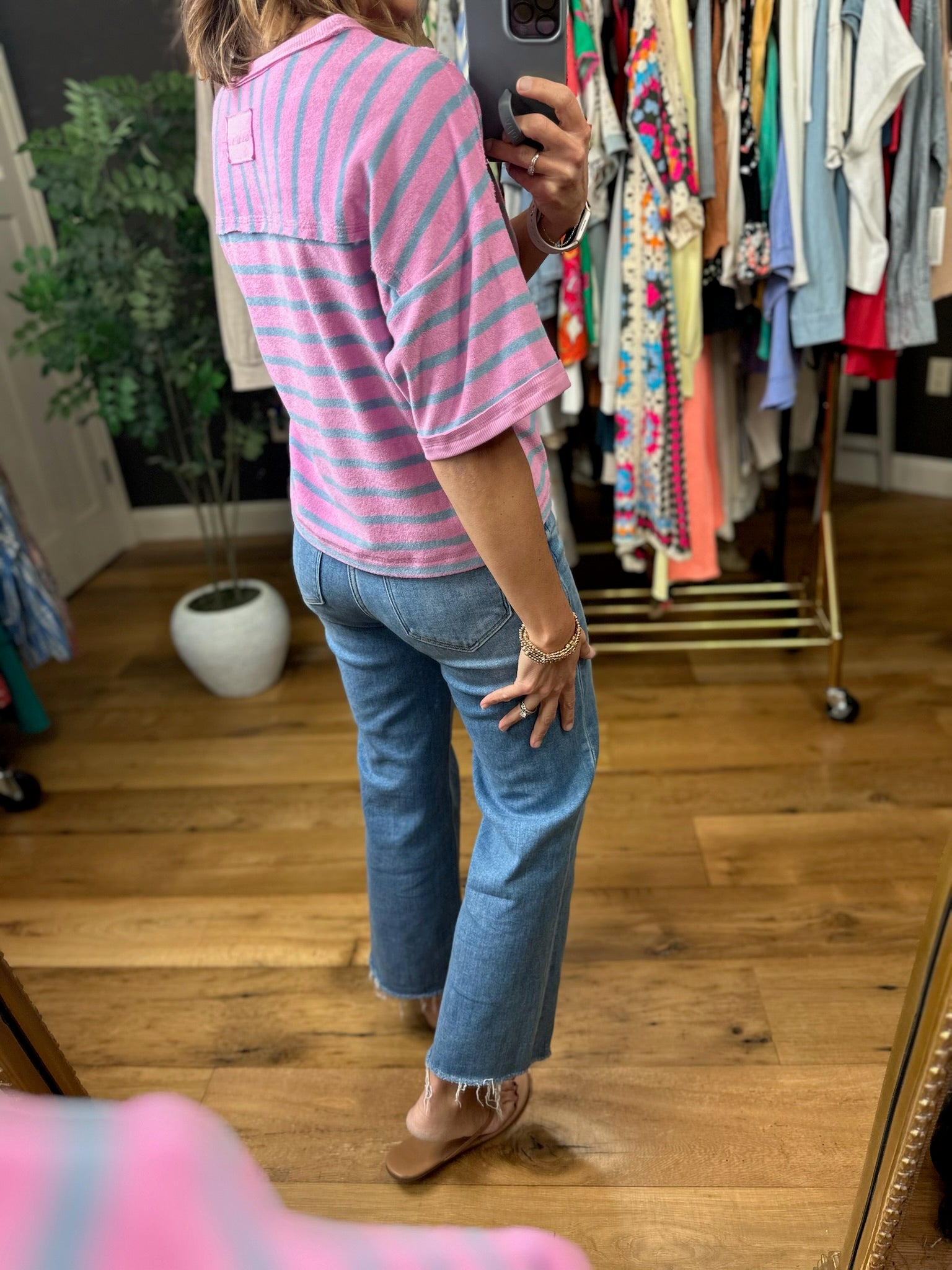 Always Together Striped Tee-Short Sleeves-Very J-Anna Kaytes Boutique, Women's Fashion Boutique in Grinnell, Iowa