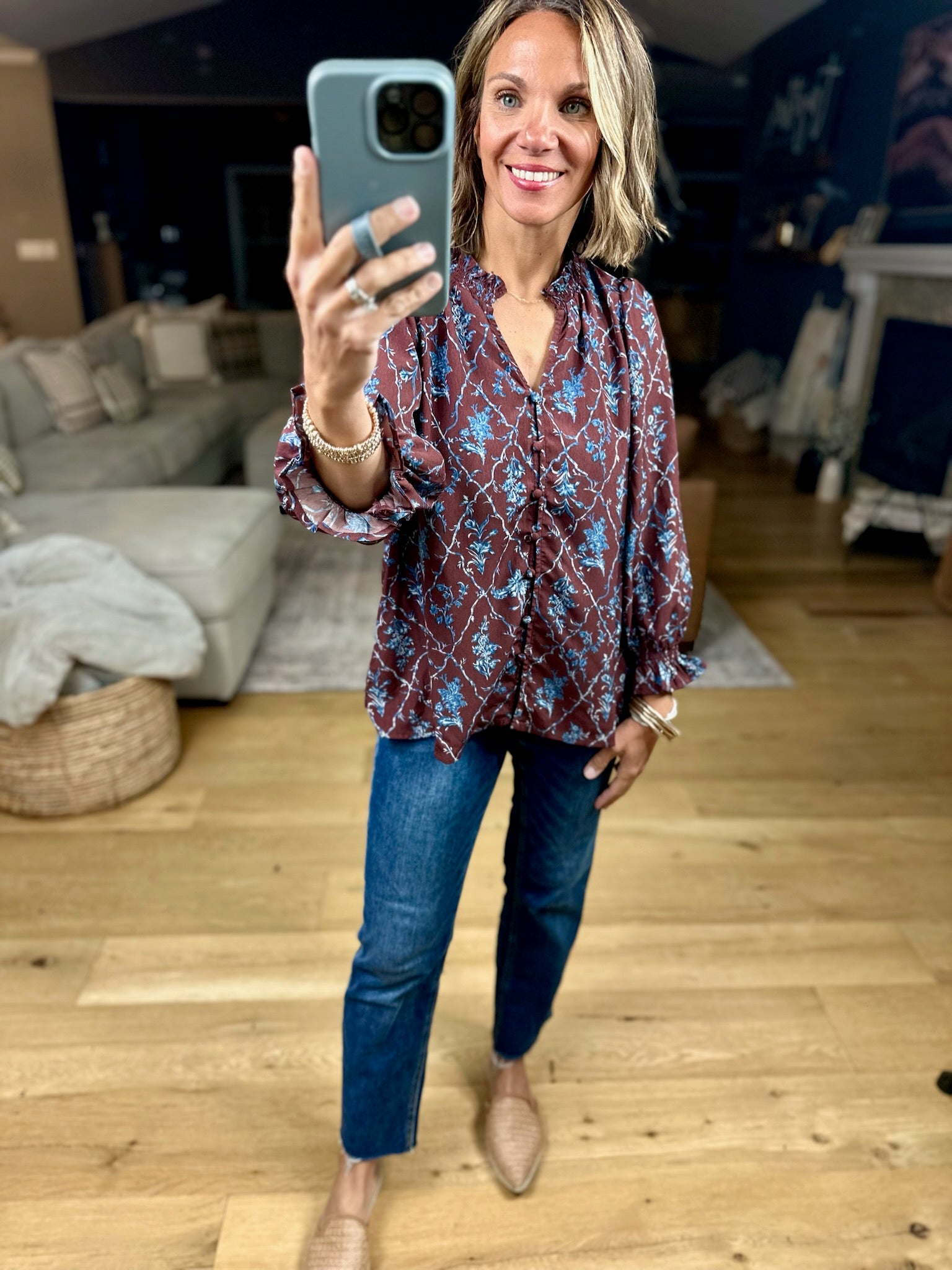 Where We Started Patterned Top-Entro-Anna Kaytes Boutique, Women's Fashion Boutique in Grinnell, Iowa