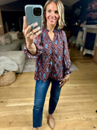 Where We Started Patterned Top-Entro-Anna Kaytes Boutique, Women's Fashion Boutique in Grinnell, Iowa