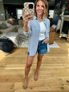 For My Comfort Linen-Blend Pocket Button-Down Top - Denim-Be cool-Anna Kaytes Boutique, Women's Fashion Boutique in Grinnell, Iowa