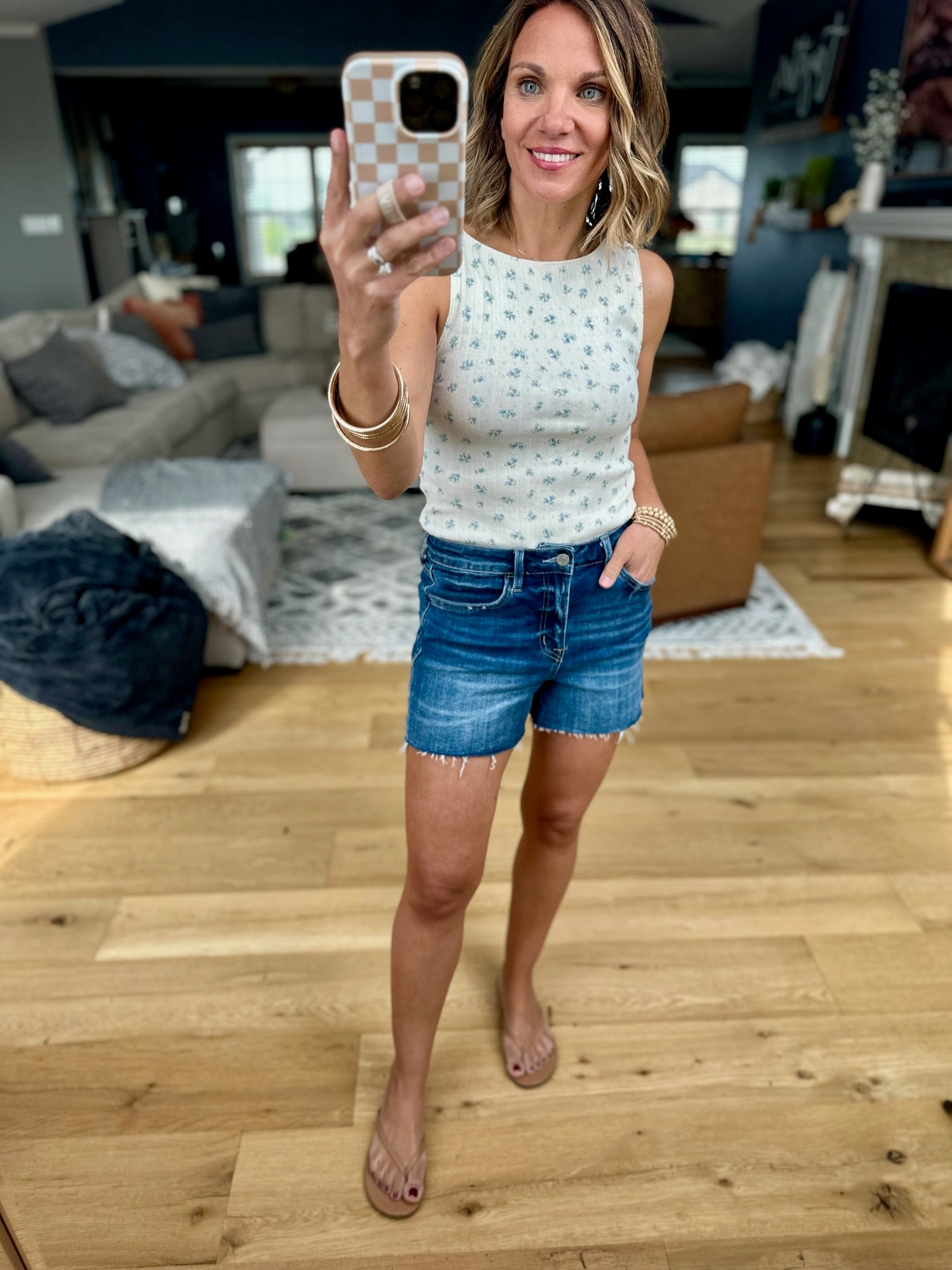 Waiting For You Floral Top - Cream-By Together-Anna Kaytes Boutique, Women's Fashion Boutique in Grinnell, Iowa