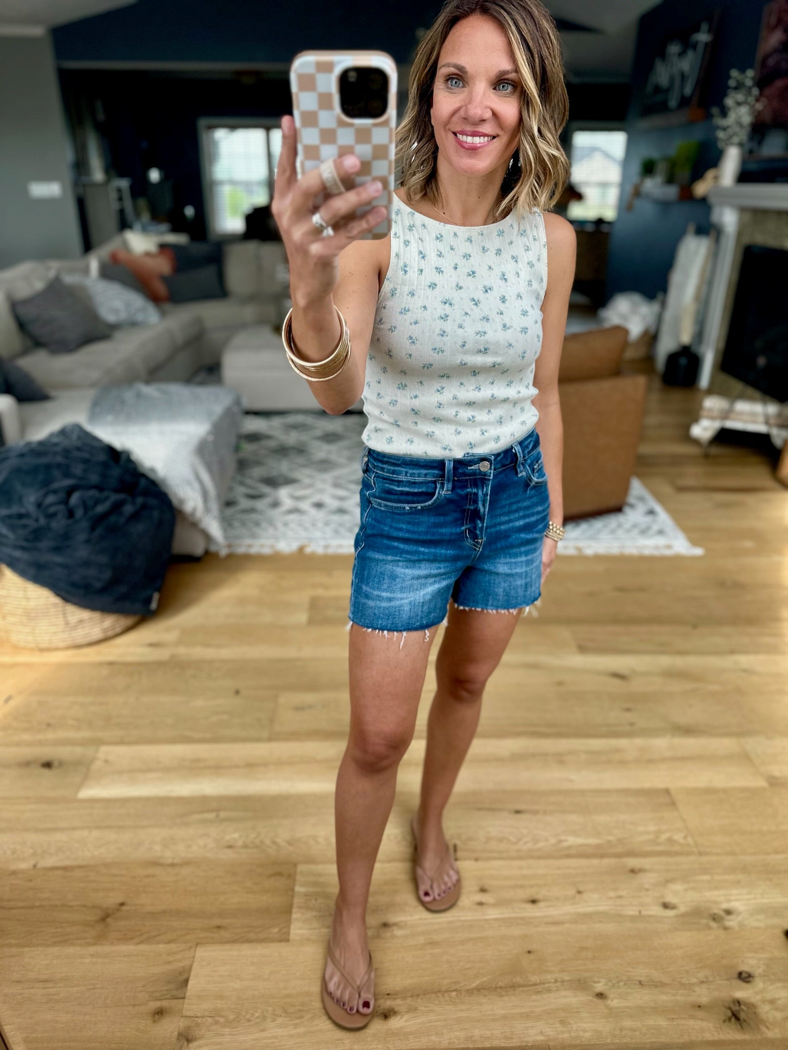 Waiting For You Floral Top - Cream-By Together-Anna Kaytes Boutique, Women's Fashion Boutique in Grinnell, Iowa