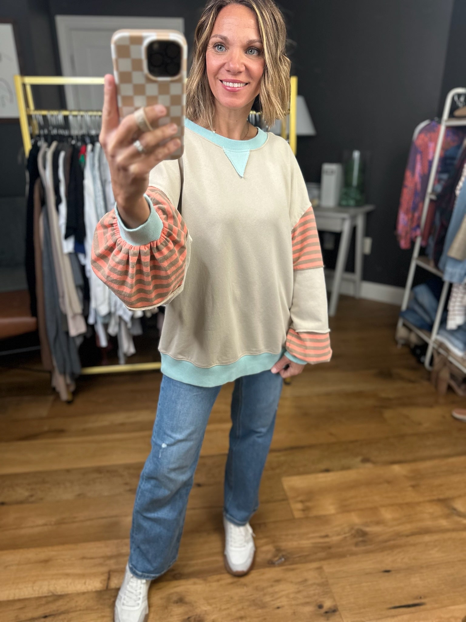 Great Adventure Contrasting Oversized Crew - Multiple Options-Easel-Anna Kaytes Boutique, Women's Fashion Boutique in Grinnell, Iowa