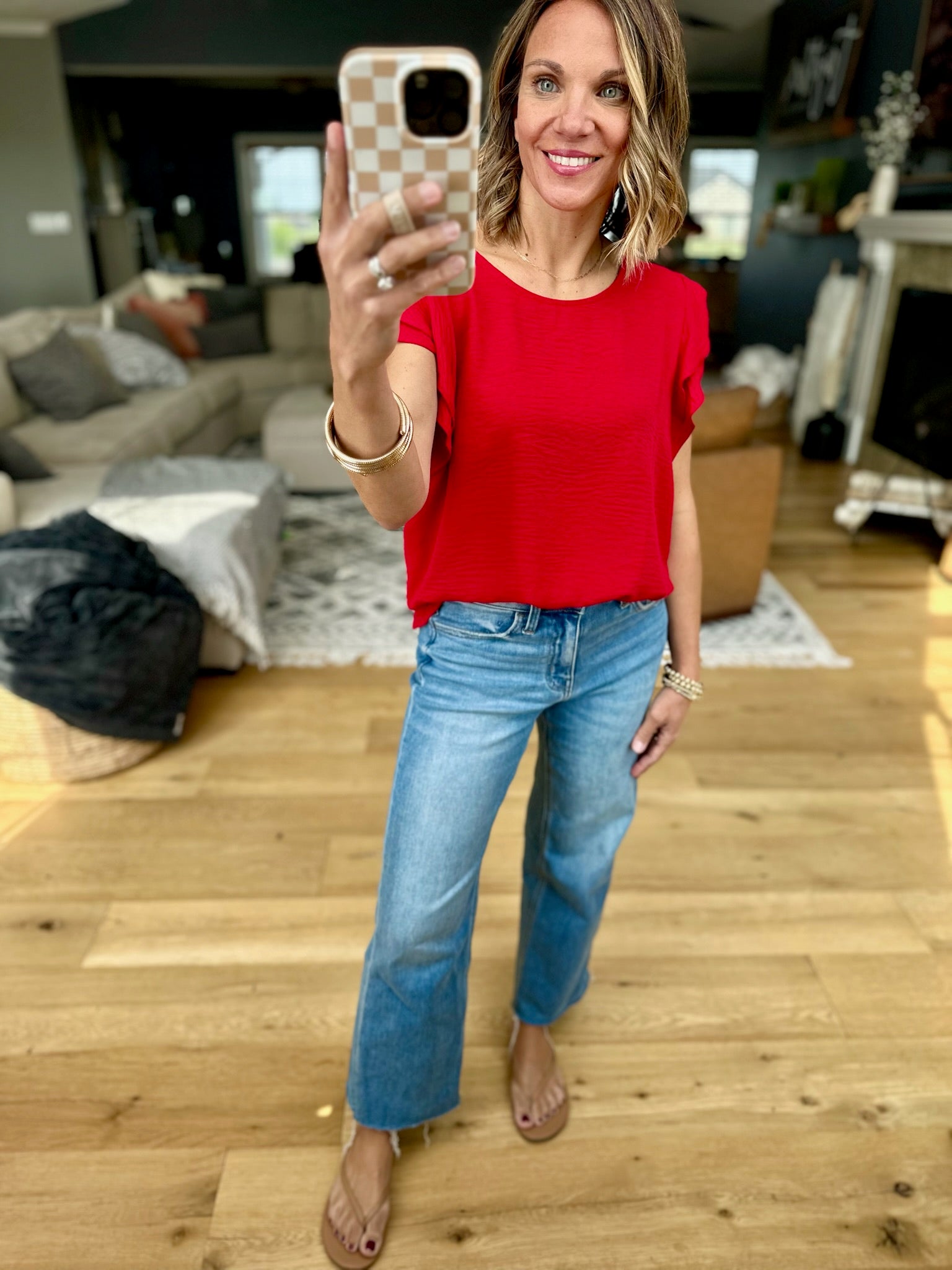 Halfway There Flutter Sleeve Top - Multiple Options-top-Les Amis-Anna Kaytes Boutique, Women's Fashion Boutique in Grinnell, Iowa