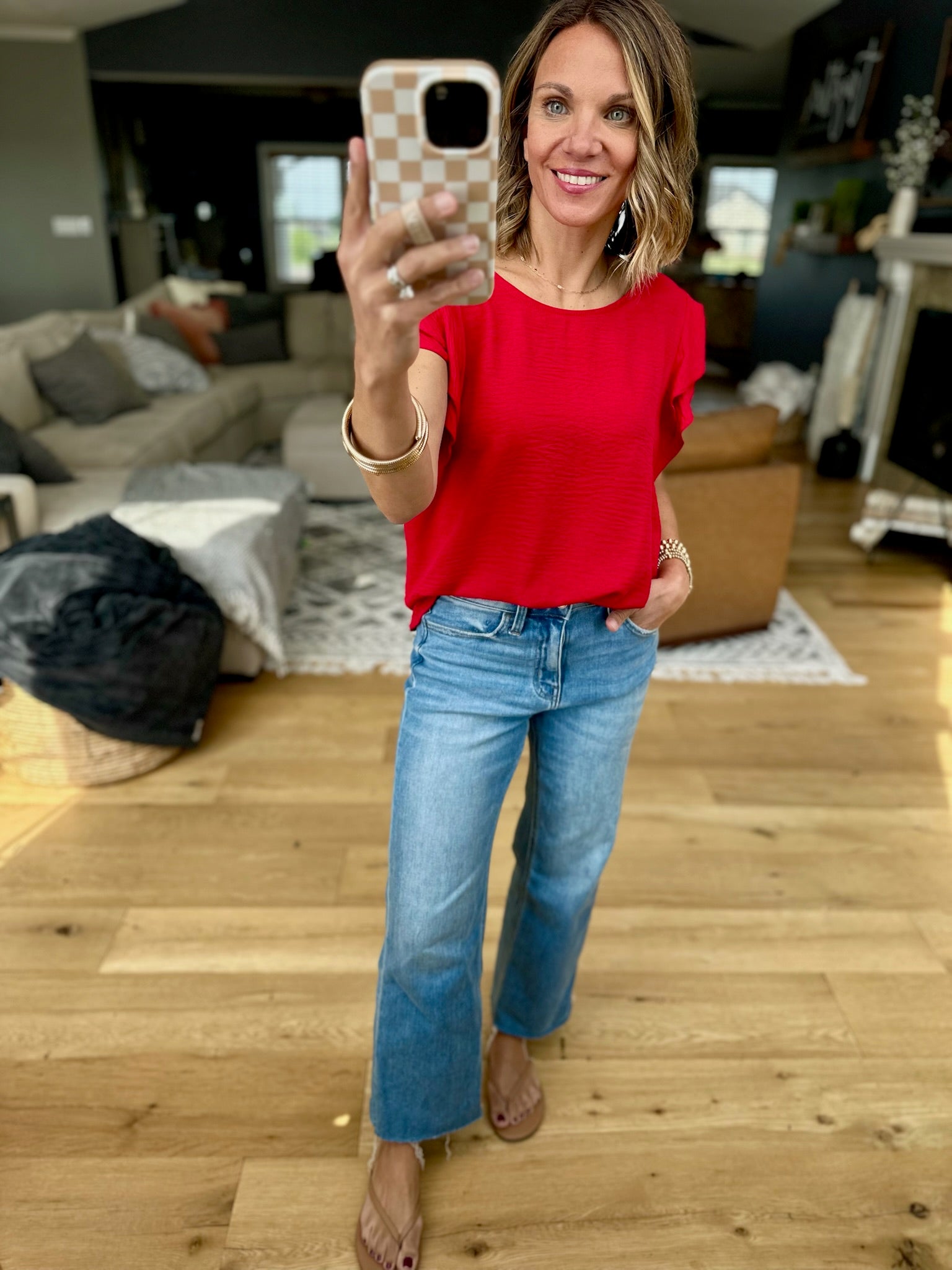 Halfway There Flutter Sleeve Top - Multiple Options-Les Amis-Anna Kaytes Boutique, Women's Fashion Boutique in Grinnell, Iowa