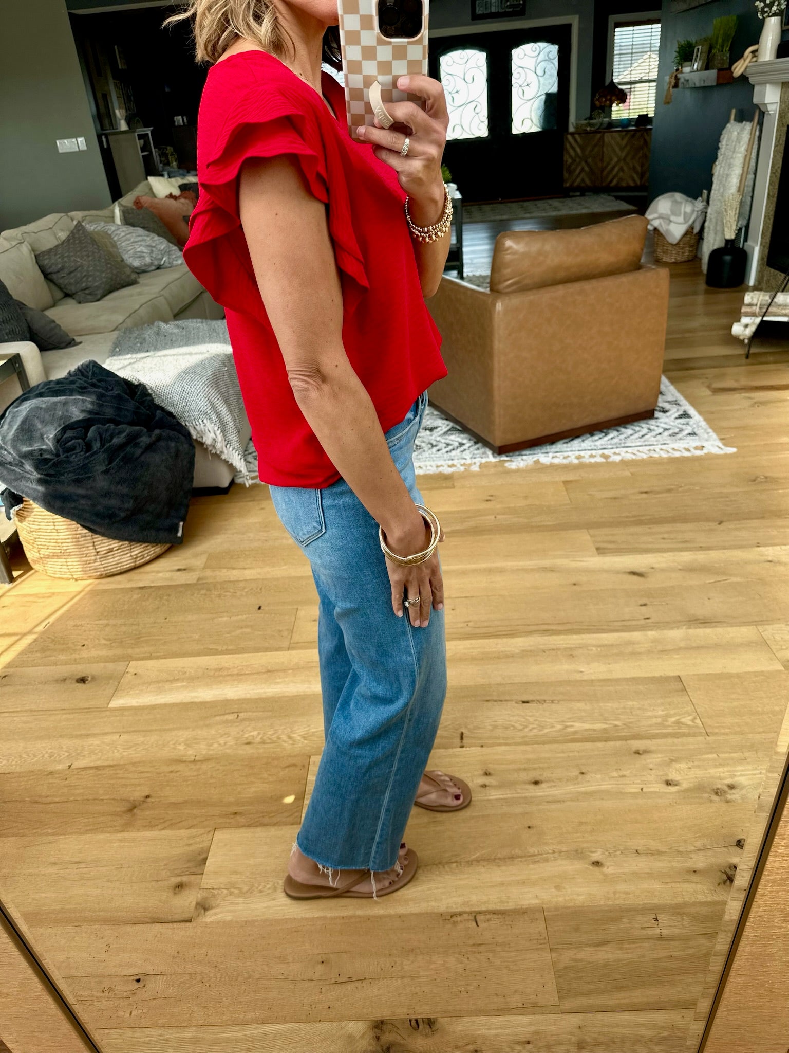 Halfway There Flutter Sleeve Top - Multiple Options-top-Les Amis-Anna Kaytes Boutique, Women's Fashion Boutique in Grinnell, Iowa