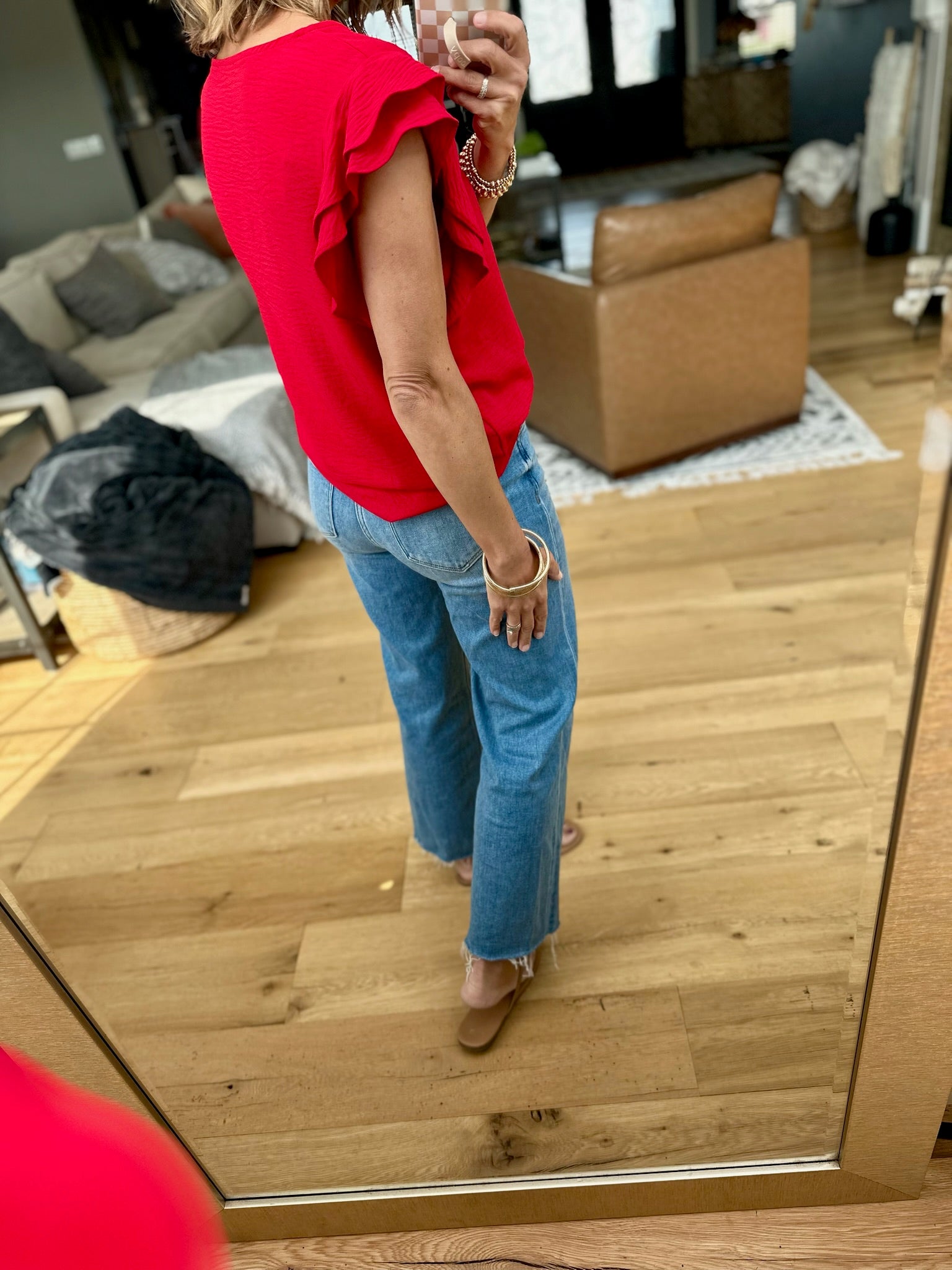 Halfway There Flutter Sleeve Top - Multiple Options-top-Les Amis-Anna Kaytes Boutique, Women's Fashion Boutique in Grinnell, Iowa