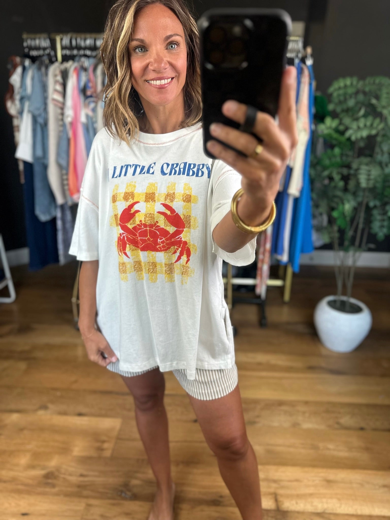 Little Crabby Graphic Tee-Short Sleeves-ee:some-Anna Kaytes Boutique, Women's Fashion Boutique in Grinnell, Iowa