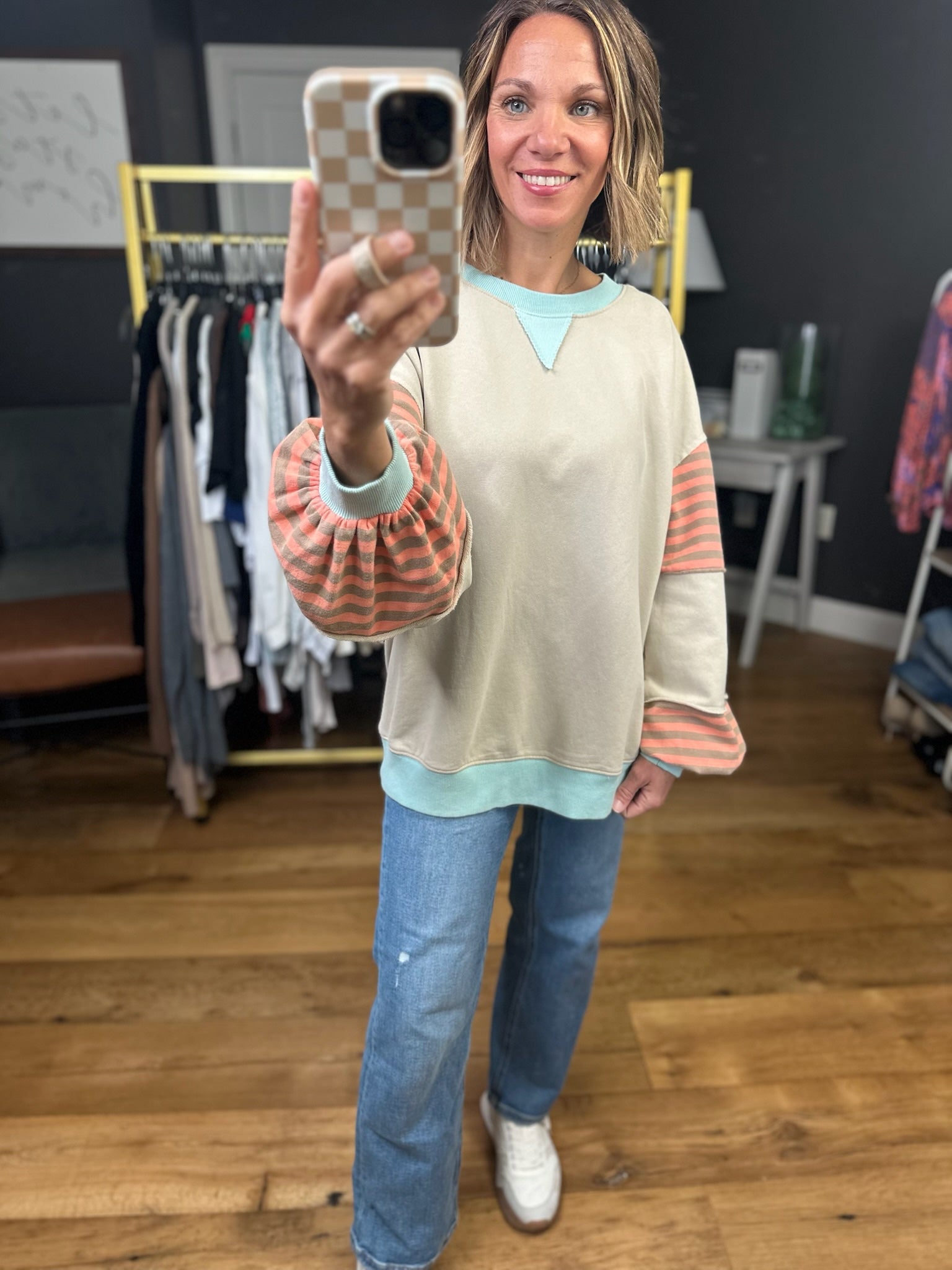 Great Adventure Contrasting Oversized Crew - Multiple Options-Easel-Anna Kaytes Boutique, Women's Fashion Boutique in Grinnell, Iowa