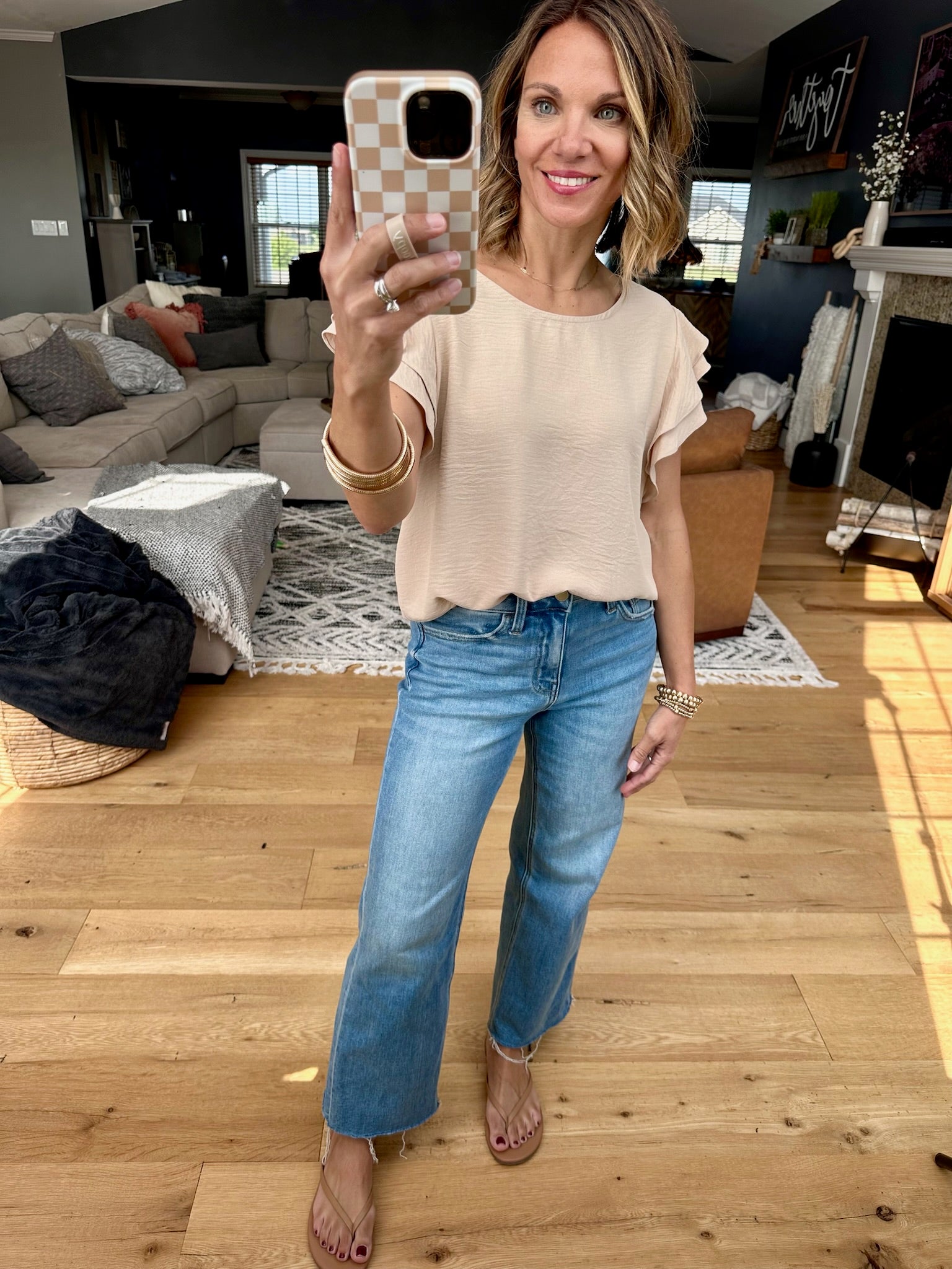 Halfway There Flutter Sleeve Top - Multiple Options-top-Les Amis-Anna Kaytes Boutique, Women's Fashion Boutique in Grinnell, Iowa