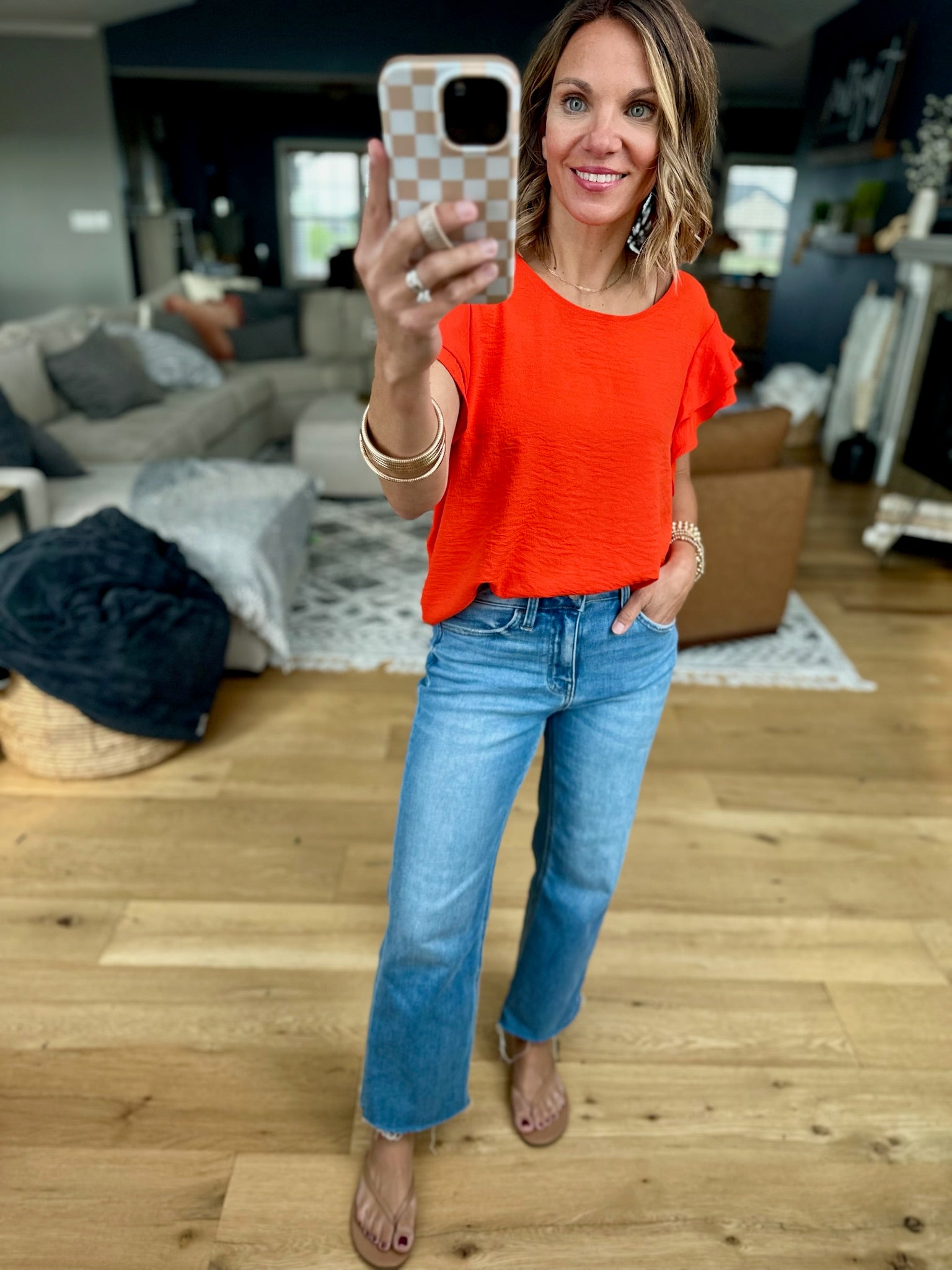 Halfway There Flutter Sleeve Top - Multiple Options-top-Les Amis-Anna Kaytes Boutique, Women's Fashion Boutique in Grinnell, Iowa