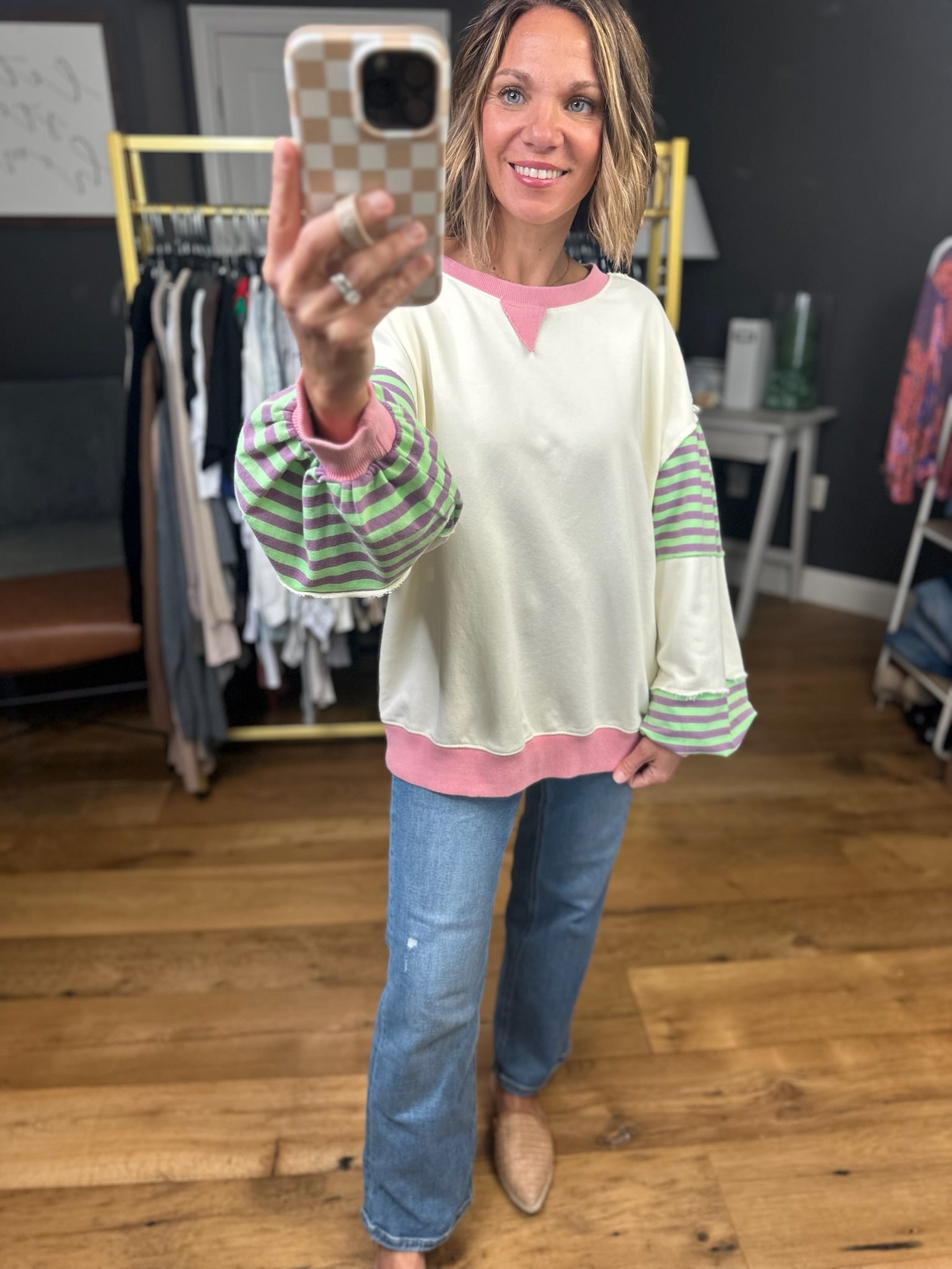 Great Adventure Contrasting Oversized Crew - Multiple Options-Easel-Anna Kaytes Boutique, Women's Fashion Boutique in Grinnell, Iowa